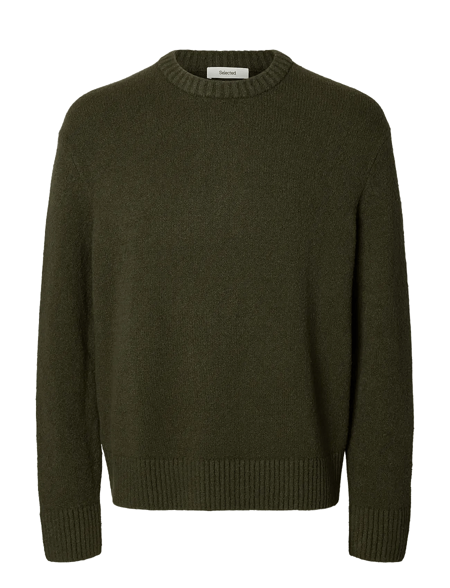 Selected - SLMALEX LS KNIT RLX CREW NECK NOOS - rundhals - forest night - 1