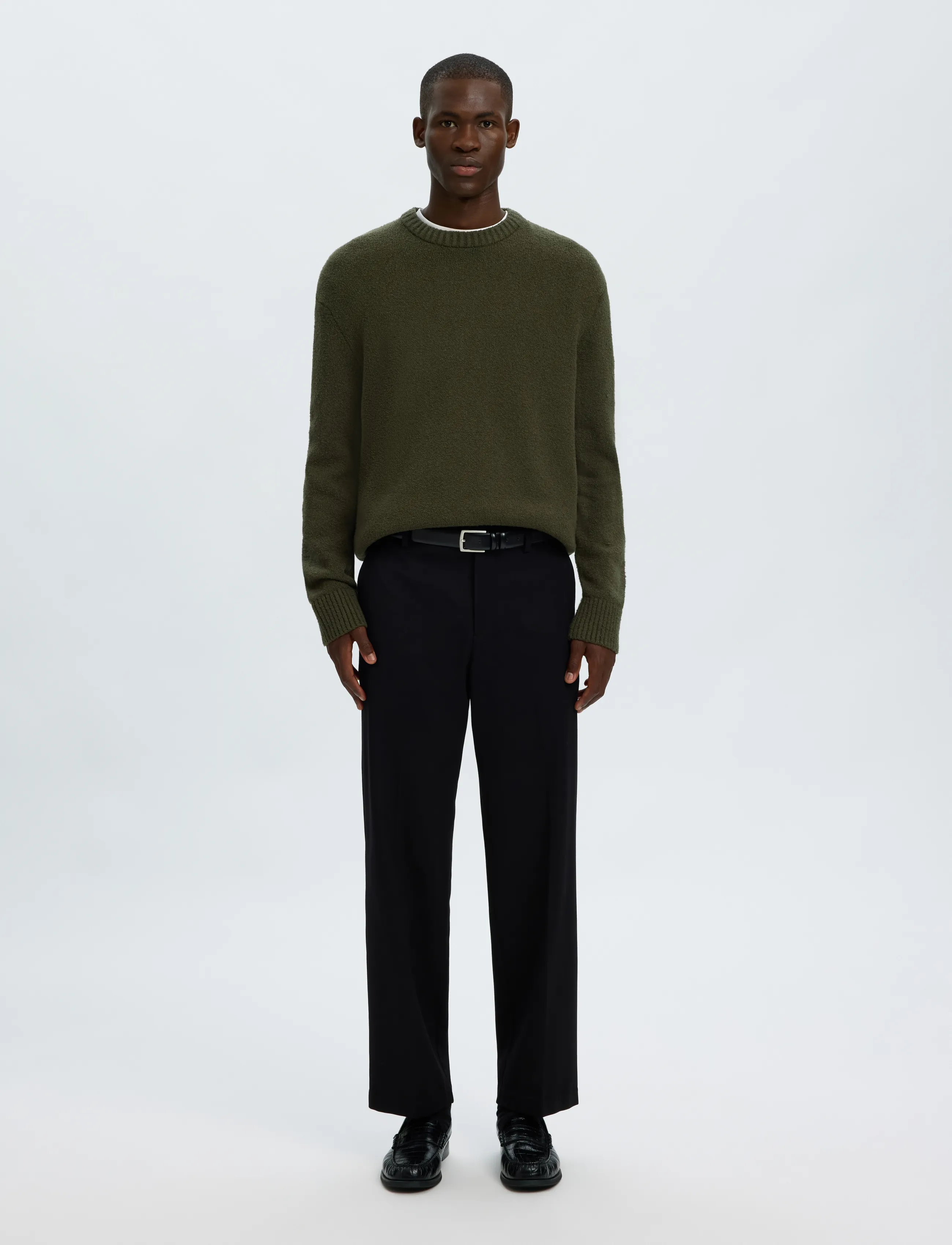 Selected - SLMALEX LS KNIT CREW NECK NOOS - basic-strickmode - forest night - 3