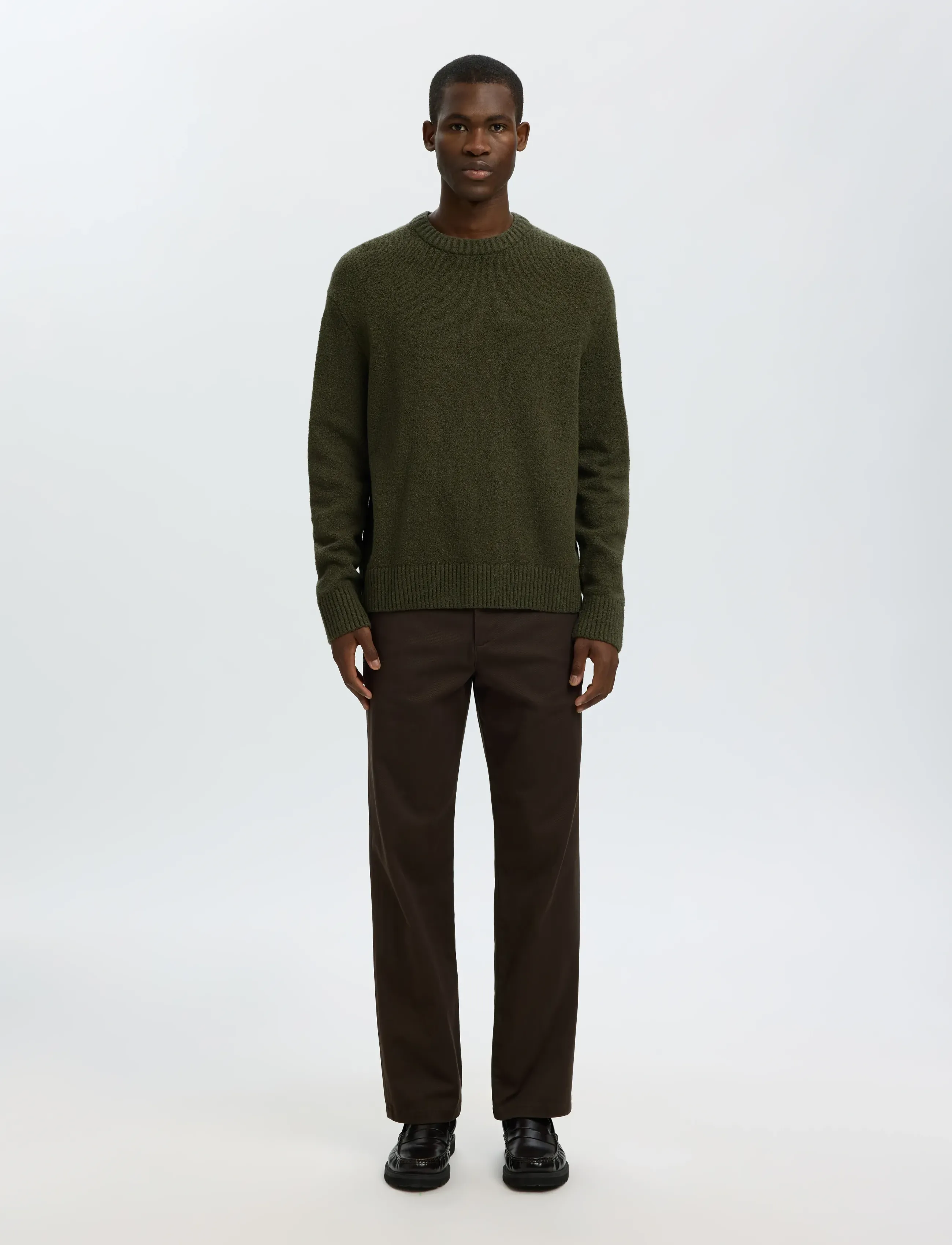 Selected - SLMALEX LS KNIT CREW NECK NOOS - pulls col rond - forest night - 3
