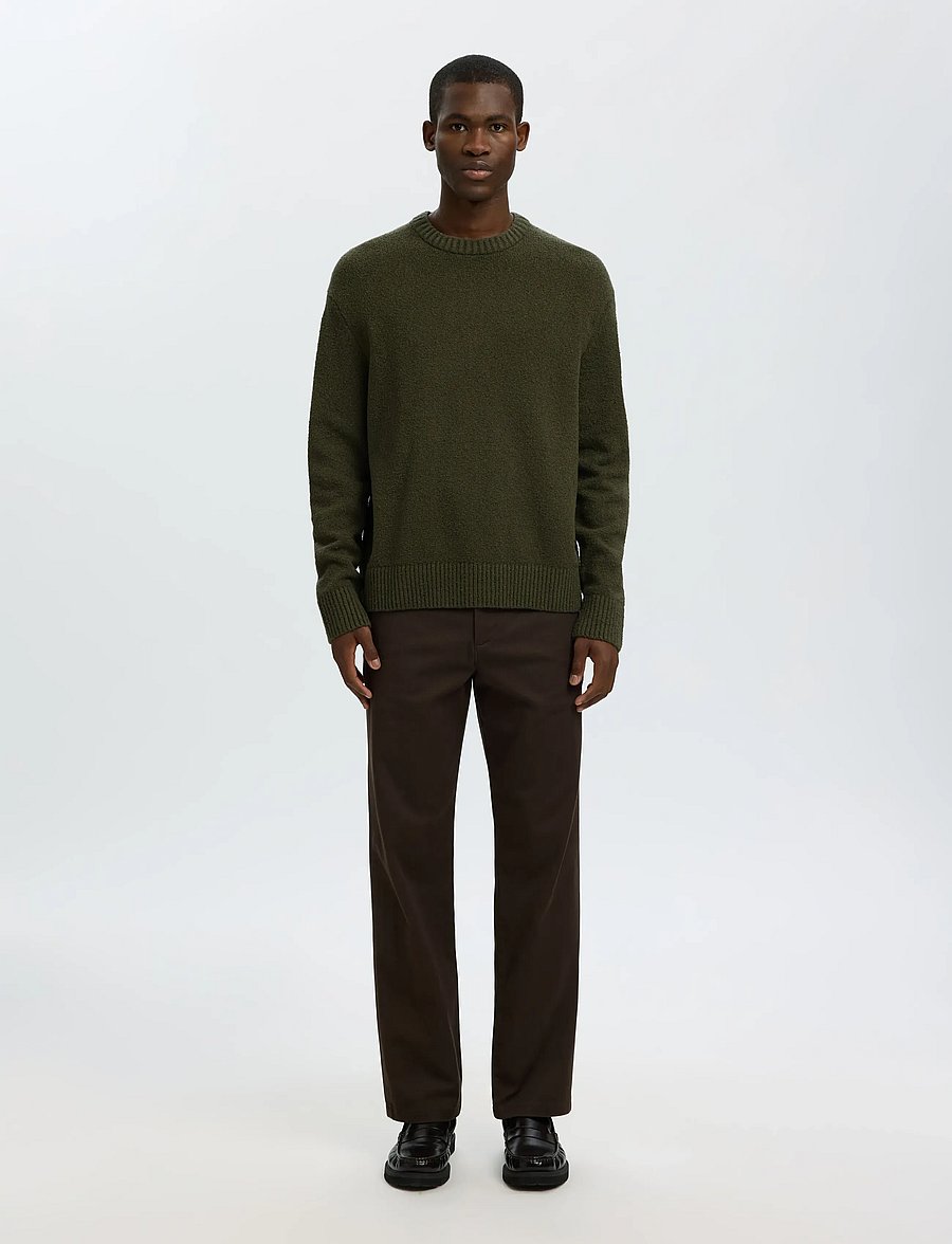 Selected - SLMALEX LS KNIT RLX CREW NECK NOOS - rundhals - forest night - 3