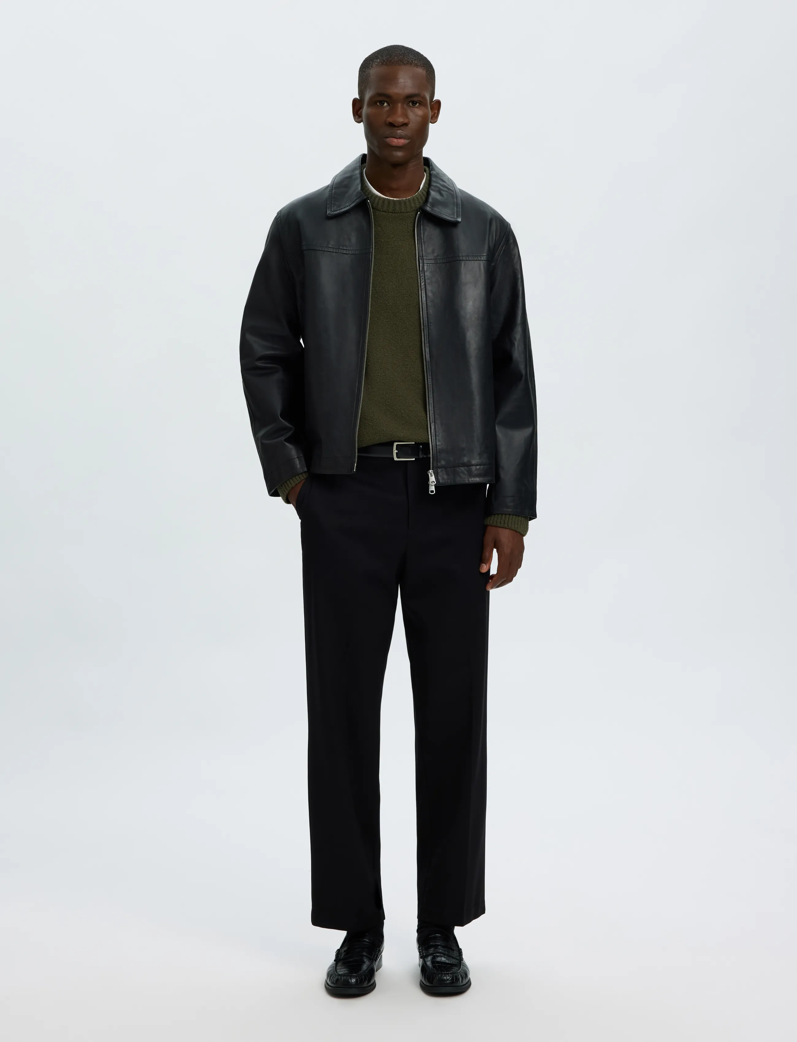 Selected - SLMALEX LS KNIT CREW NECK NOOS - basic-strickmode - forest night - 5