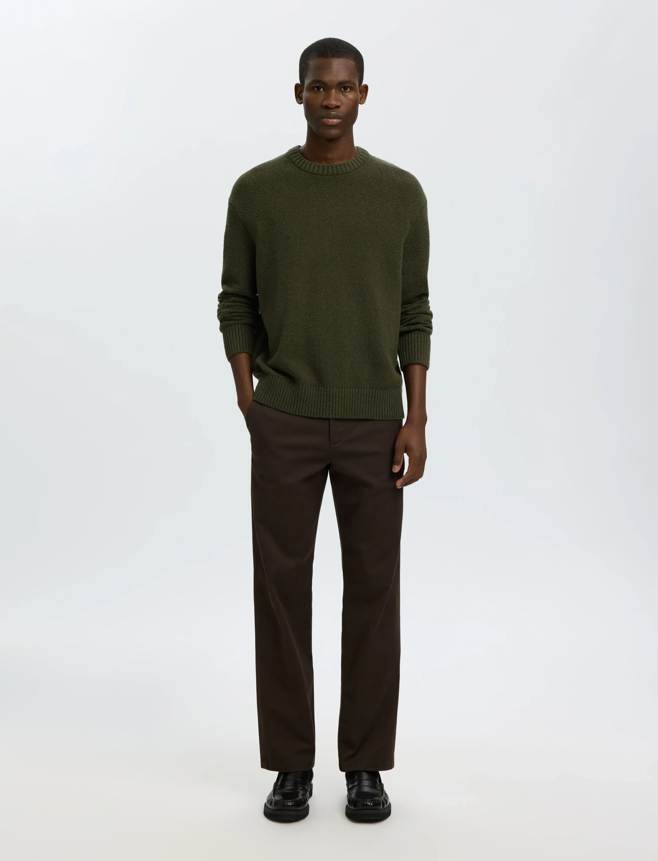 Selected - SLMALEX LS KNIT CREW NECK NOOS - pulls col rond - forest night - 5