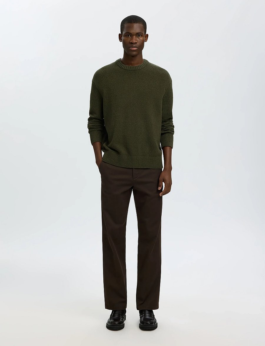 Selected - SLMALEX LS KNIT RLX CREW NECK NOOS - rundhals - forest night - 5