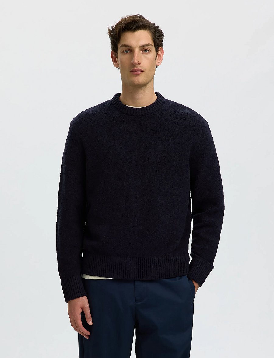 Selected - SLMALEX LS KNIT RLX CREW NECK NOOS - rundhals - navy blazer - 0