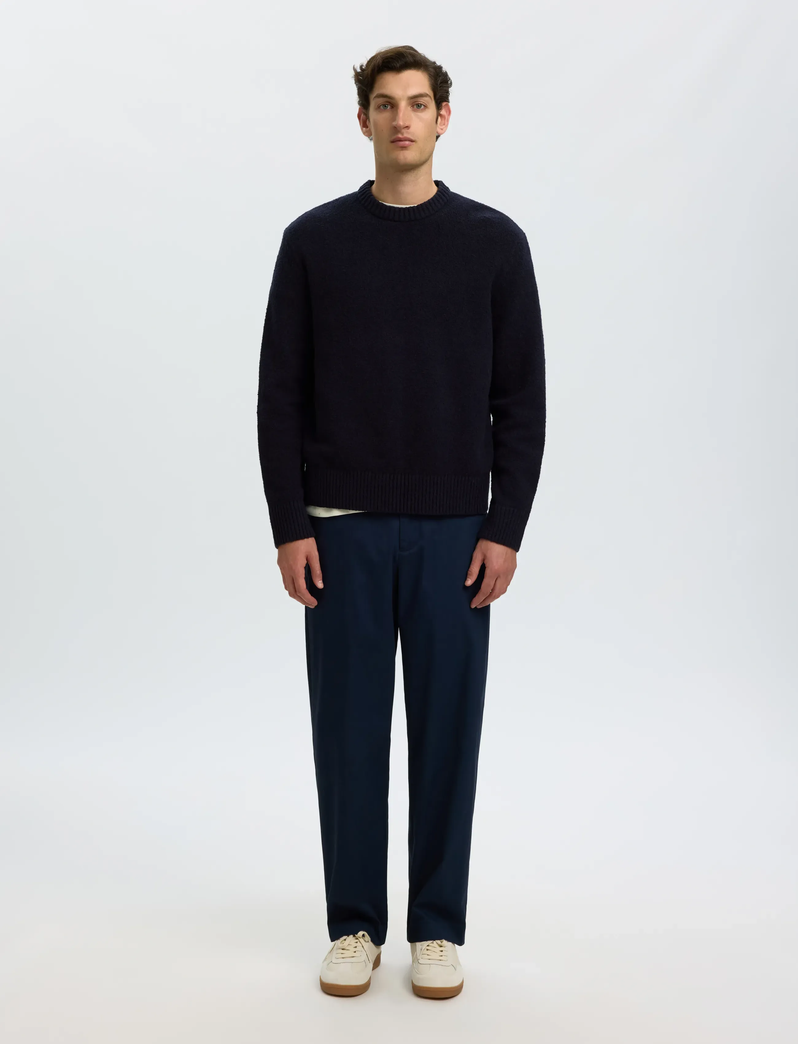 Selected - SLMALEX LS KNIT CREW NECK NOOS - pulls col rond - navy blazer - 3