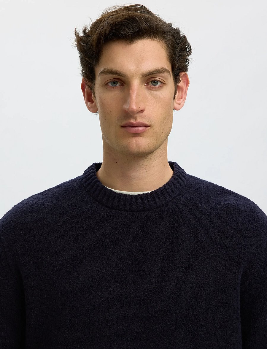 Selected - SLMALEX LS KNIT RLX CREW NECK NOOS - rundhals - navy blazer - 4