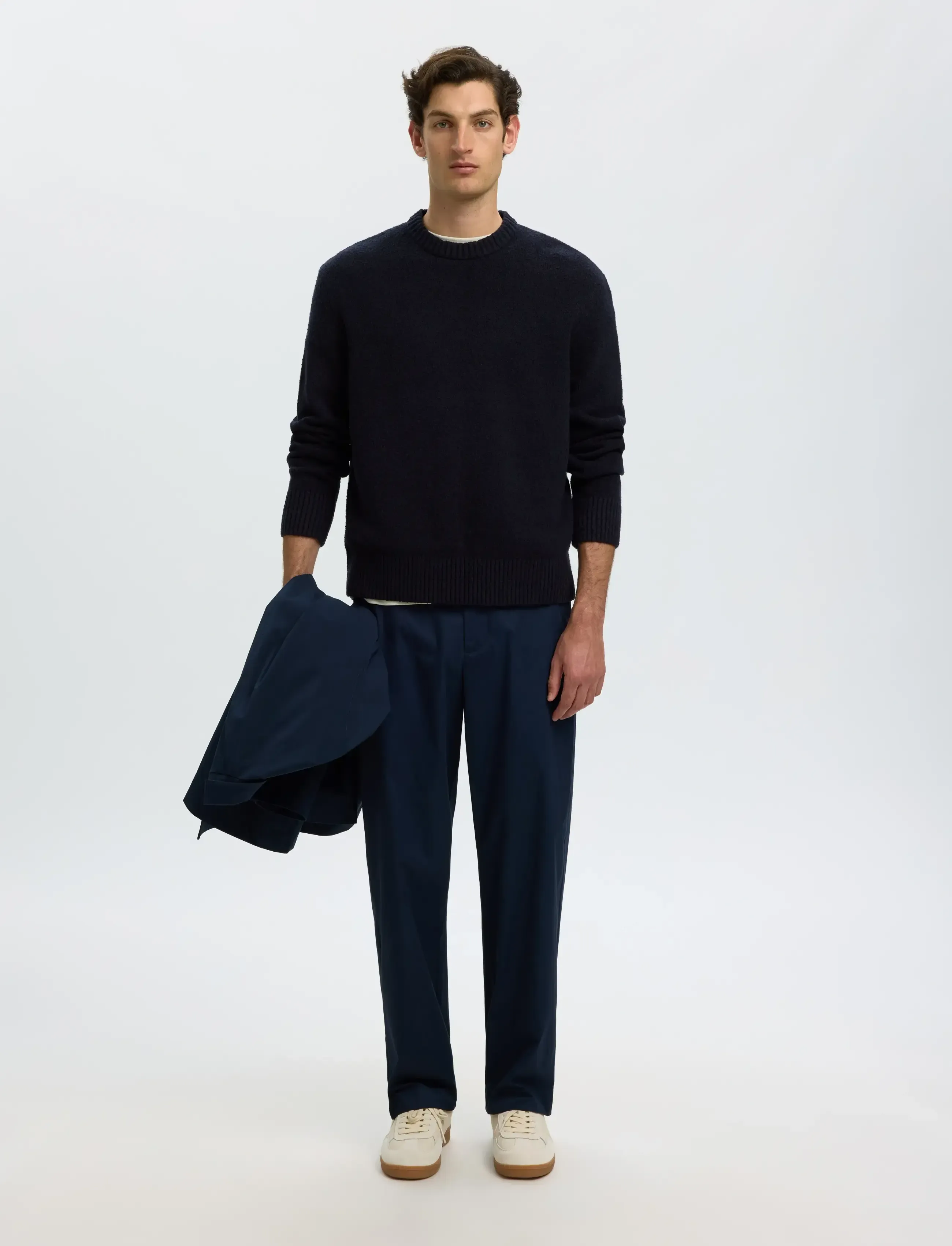 Selected - SLMALEX LS KNIT CREW NECK NOOS - pulls col rond - navy blazer - 5