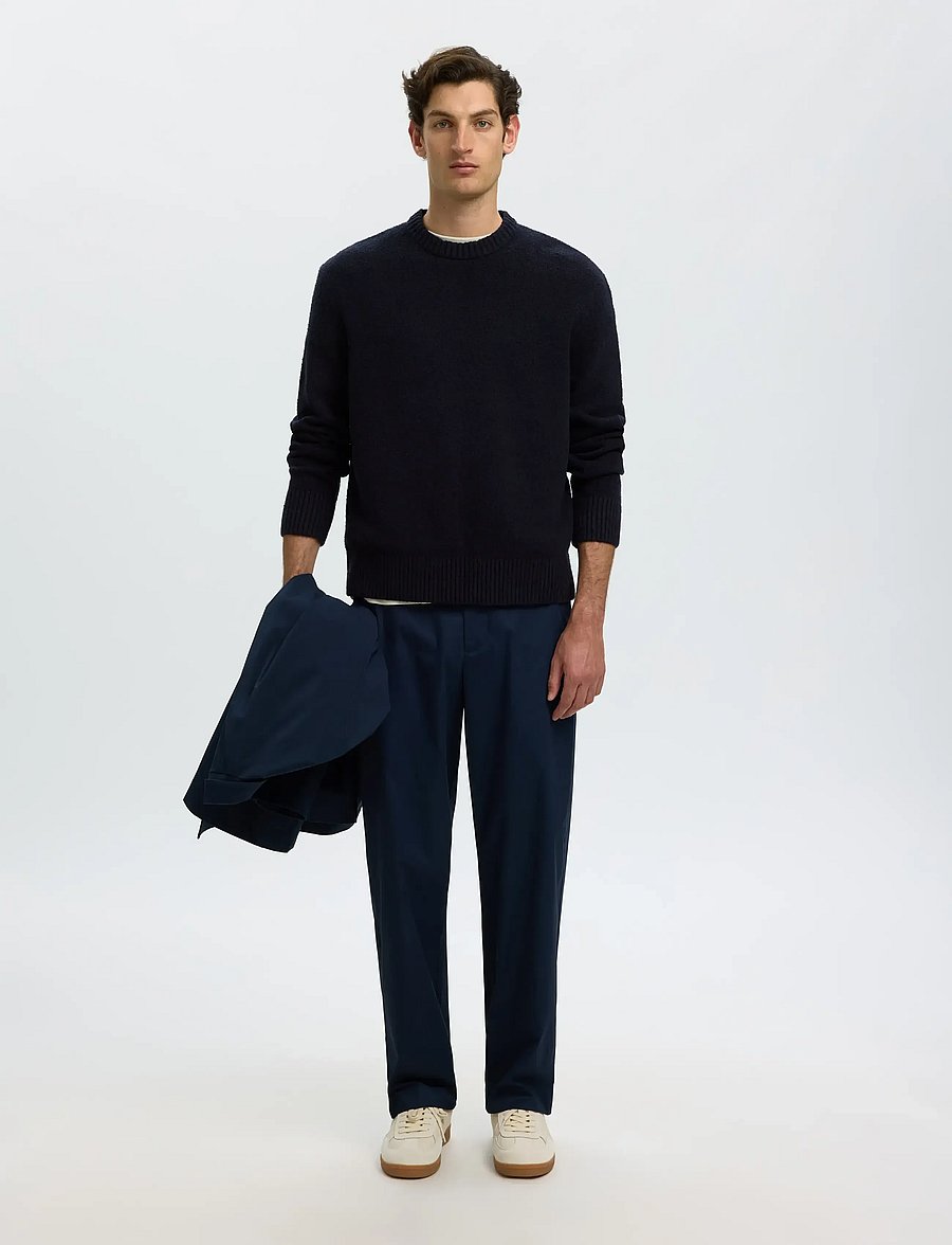 Selected - SLMALEX LS KNIT RLX CREW NECK NOOS - rundhals - navy blazer - 5