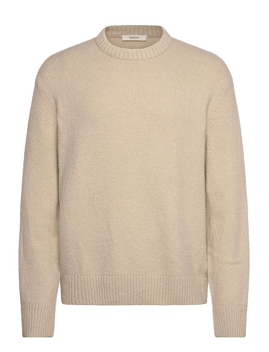 Selected - SLMALEX LS KNIT CREW NECK NOOS - rundhals - oatmeal - 1