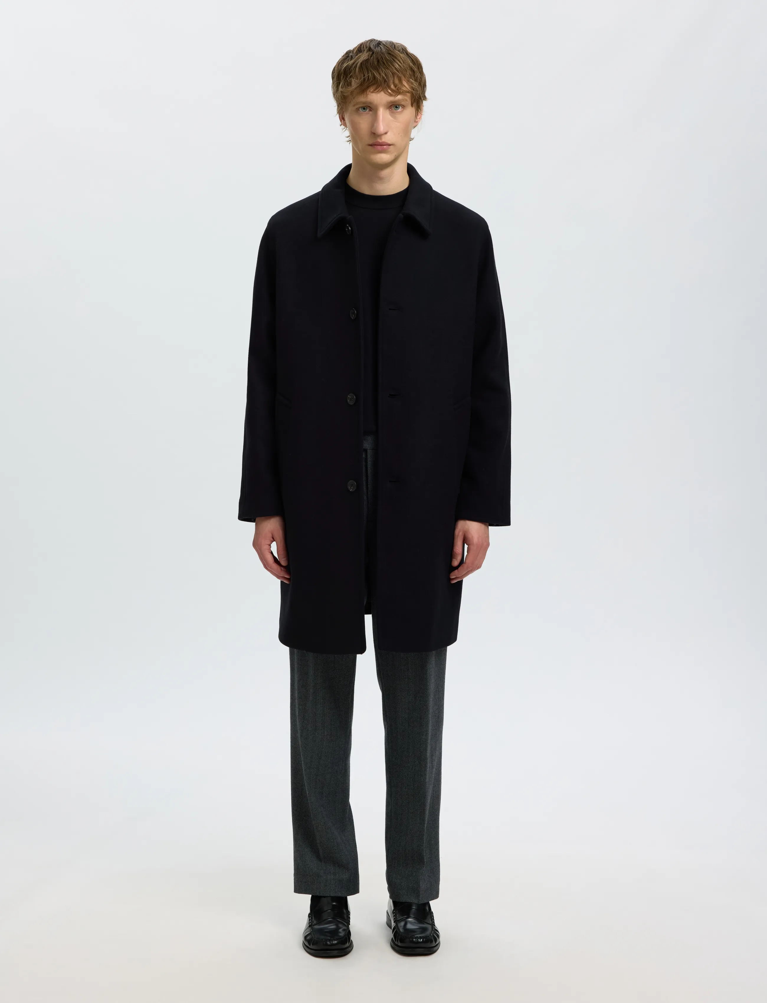 Selected SLMRONNIE WOOL BLEND CAR COAT NOOS - Nach Stil kaufen - BLACK / black