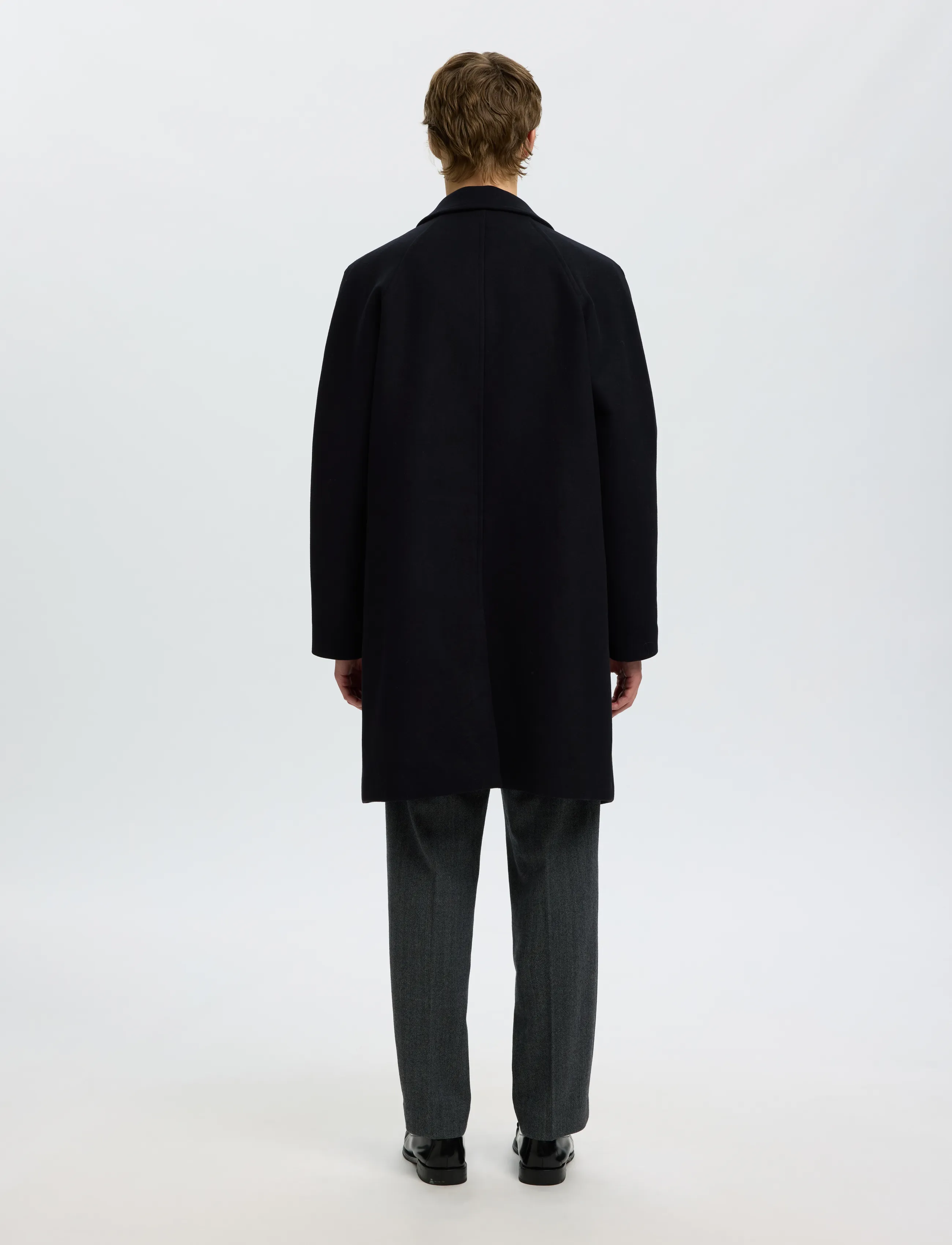 Selected - SLMRONNIE WOOL BLEND CAR COAT NOOS - uldfrakker - black - 2