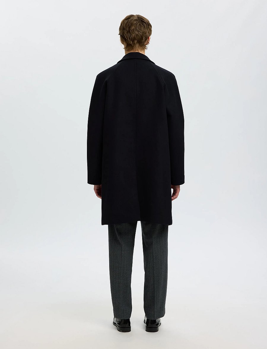 Selected - SLMRONNIE WOOL BLEND CAR COAT NOOS - uldfrakker - black - 2