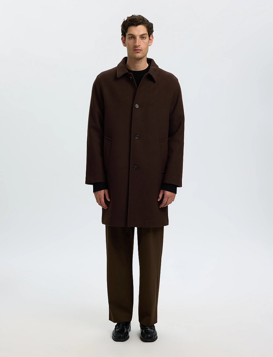 Selected - SLMRONNIE WOOL BLEND CAR COAT NOOS - ullrockar - delicioso - 0