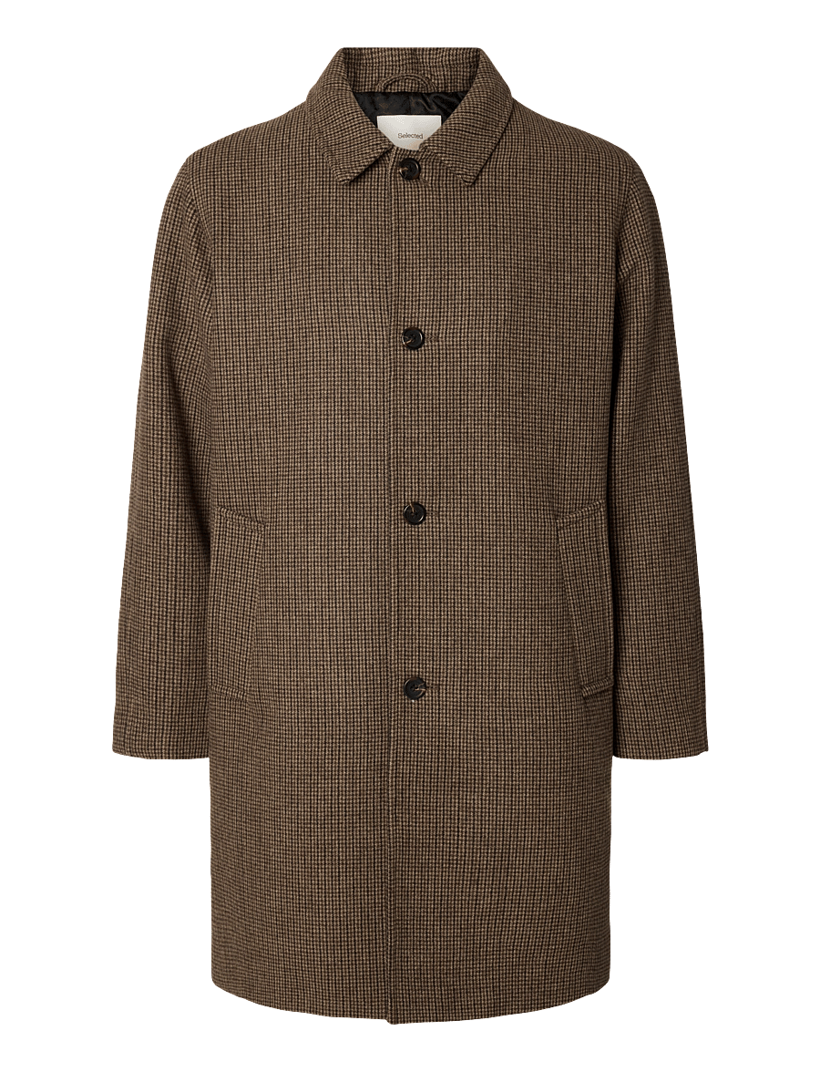 Selected - SLMRONNIE WOOL BLEND CAR COAT NOOS - ullrockar - morel - 1