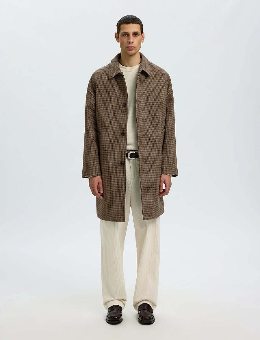 Selected - SLMRONNIE WOOL BLEND CAR COAT NOOS - ullrockar - morel - 0