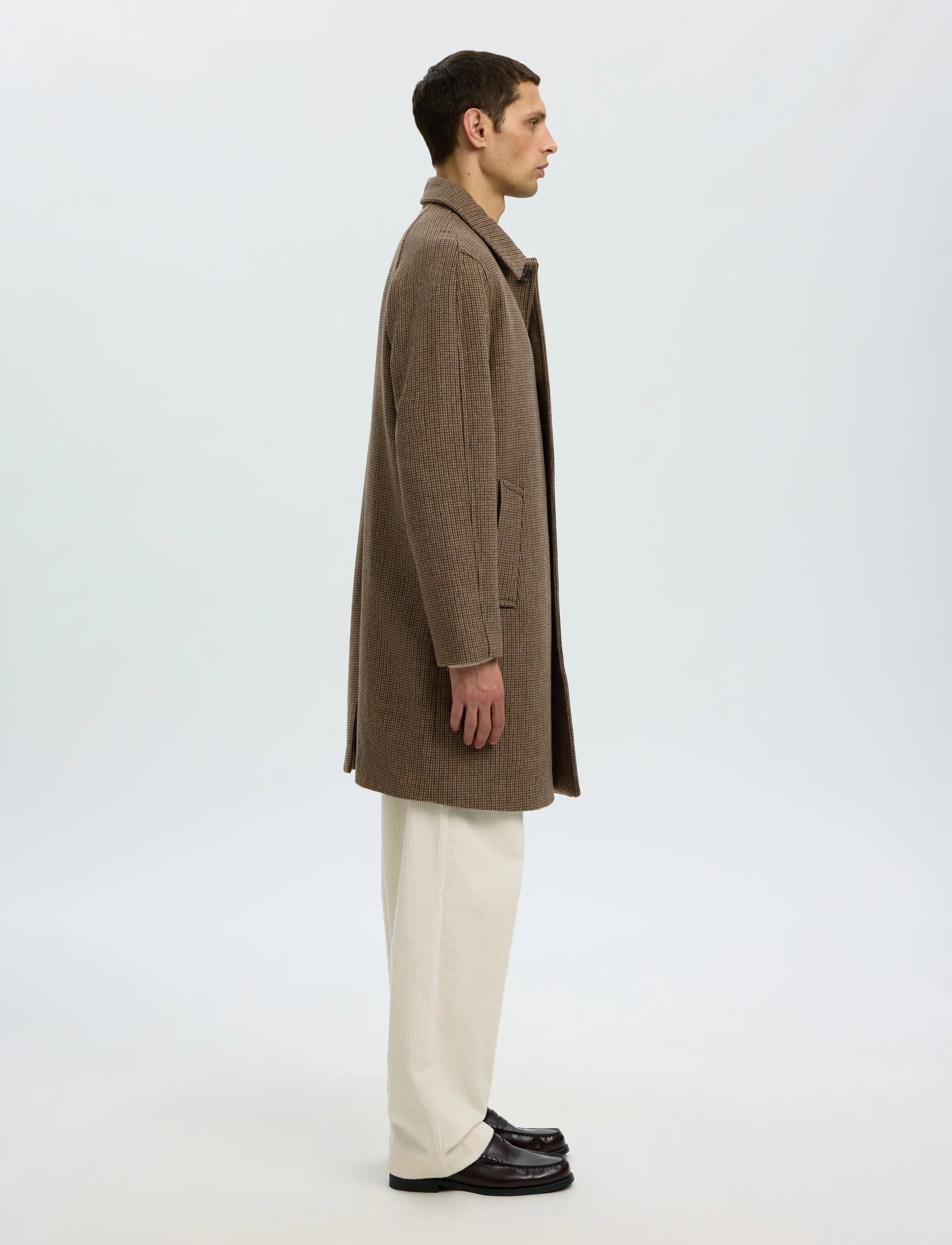 Selected - SLMRONNIE WOOL BLEND CAR COAT NOOS - ullrockar - morel - 3