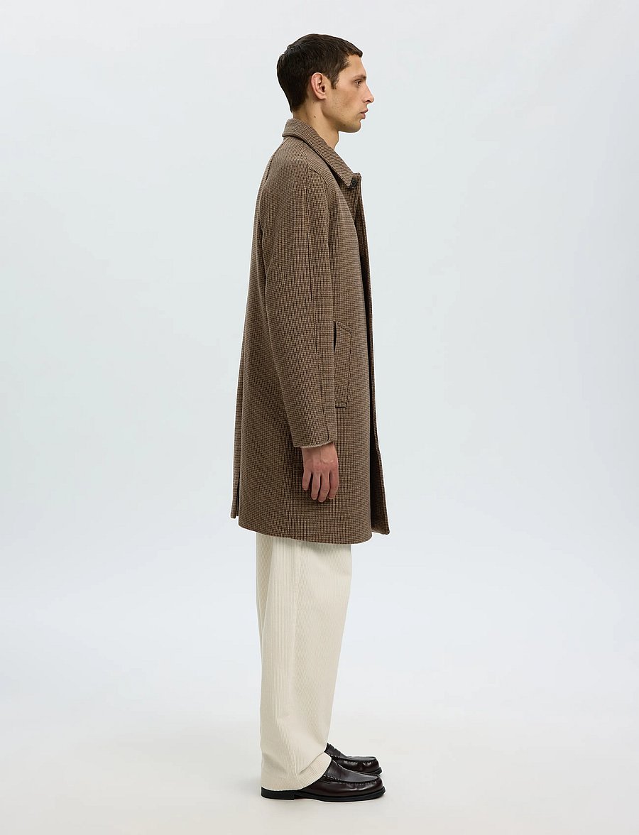 Selected - SLMRONNIE WOOL BLEND CAR COAT NOOS - ullrockar - morel - 3