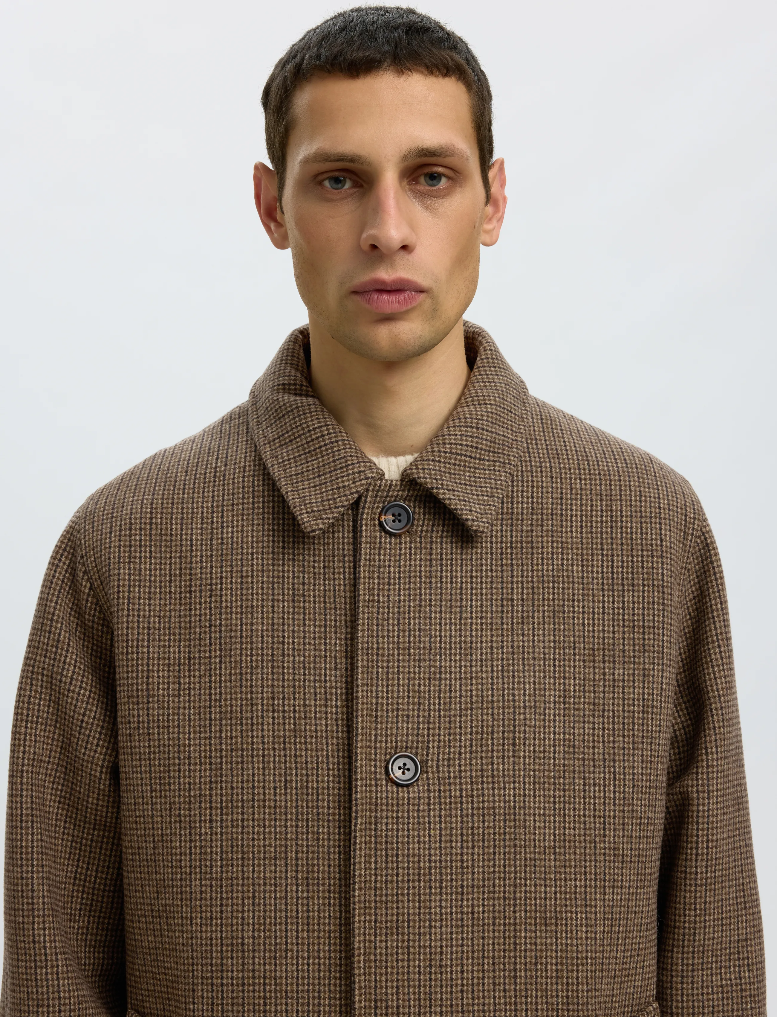 Selected - SLMRONNIE WOOL BLEND CAR COAT NOOS - ullrockar - morel - 4