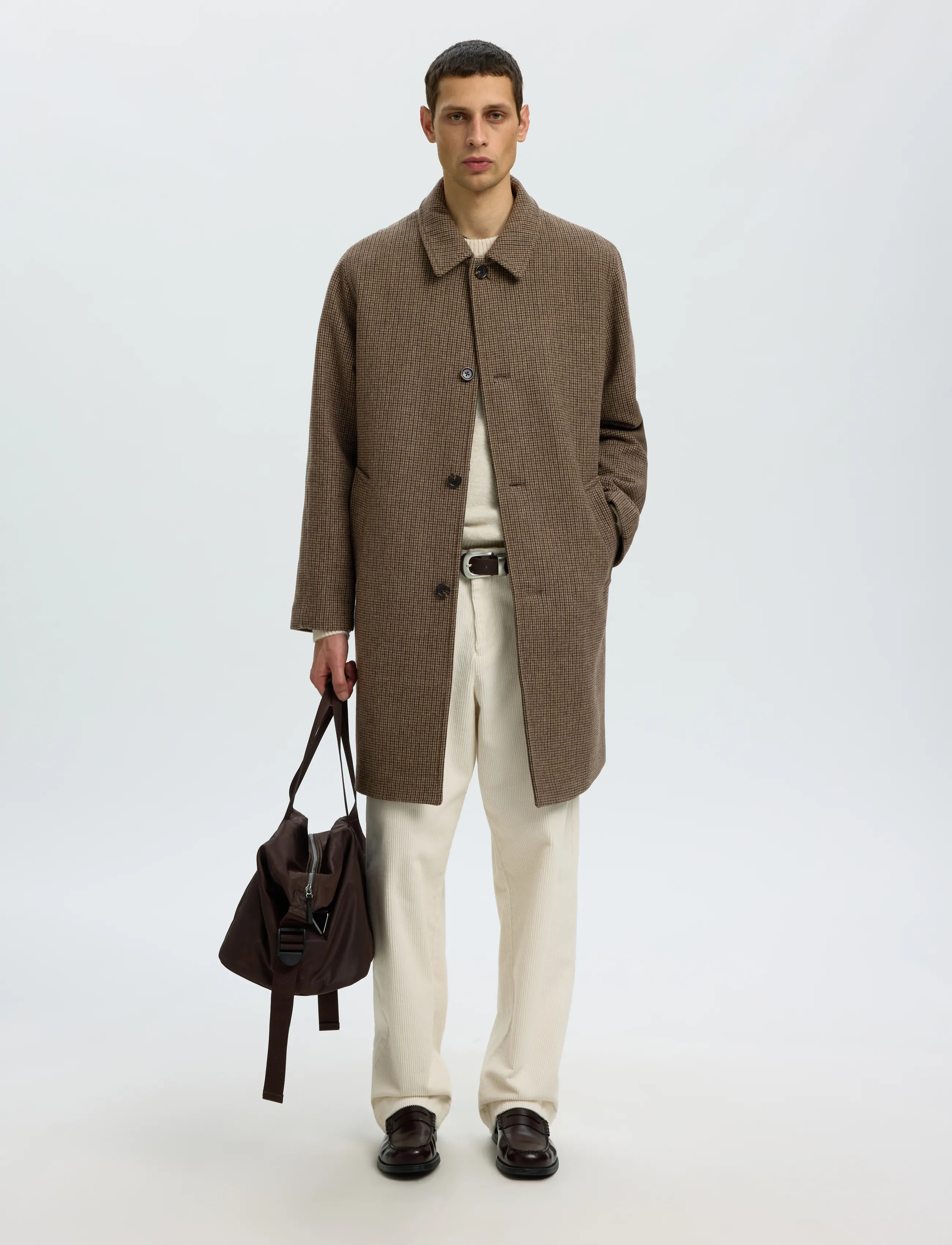 Selected - SLMRONNIE WOOL BLEND CAR COAT NOOS - ullrockar - morel - 5
