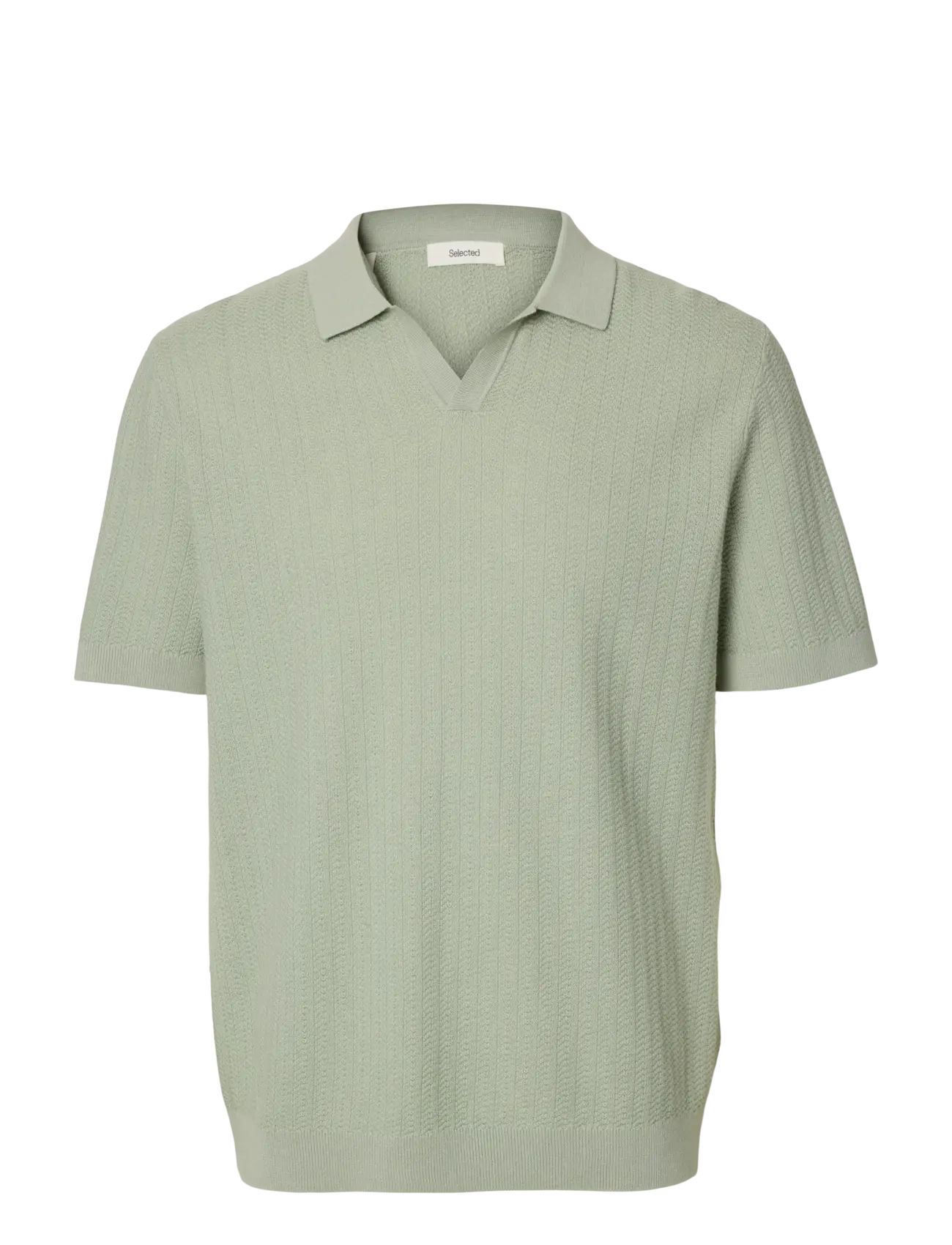 Selected SLHMATTIS SS LINEN BLEND STRUC POLO NOOS - Poloer - AQUA GRAY / green