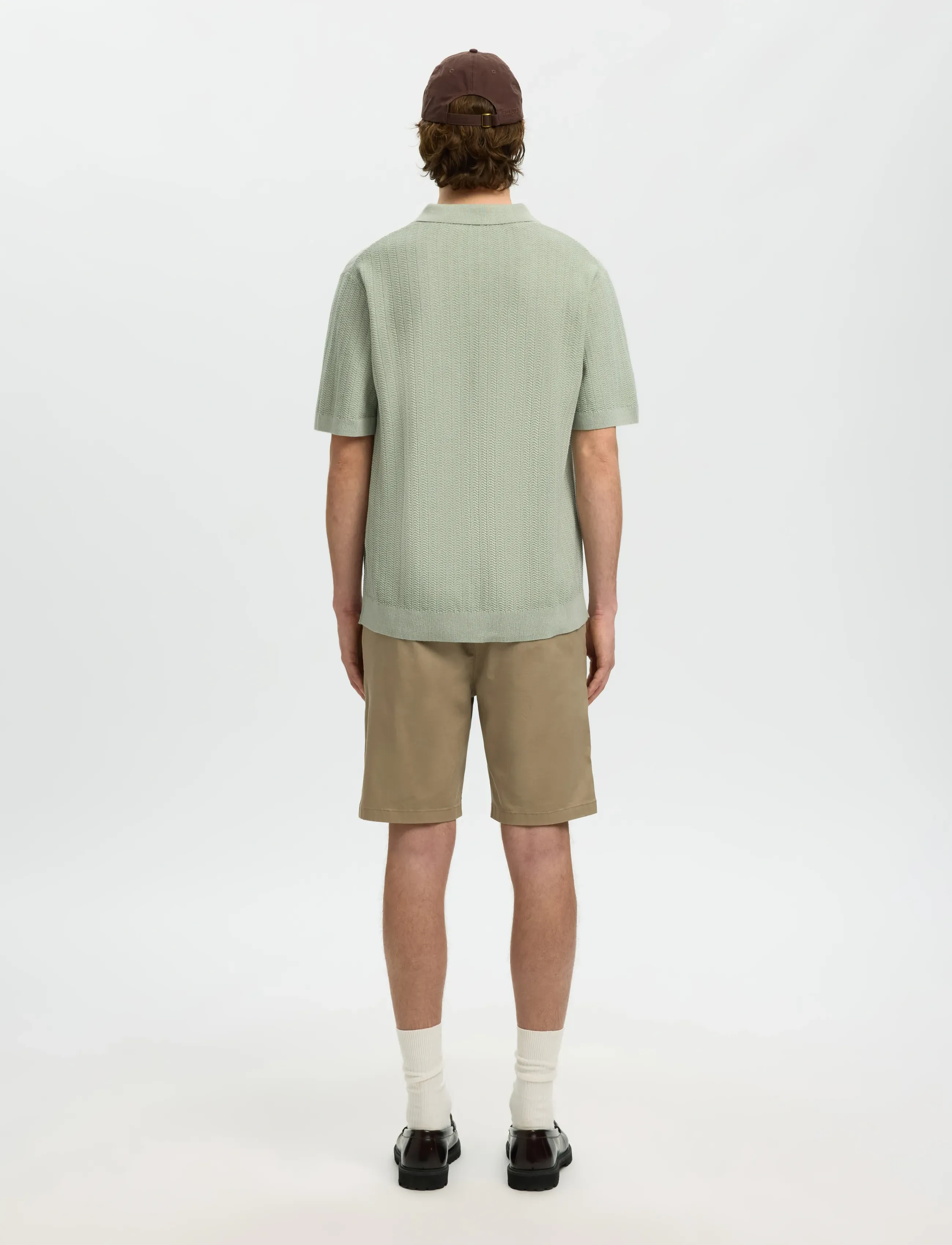 Selected - SLHMATTIS SS LINEN BLEND STRUC POLO NOOS - kortærmede poloer - aqua gray - 2