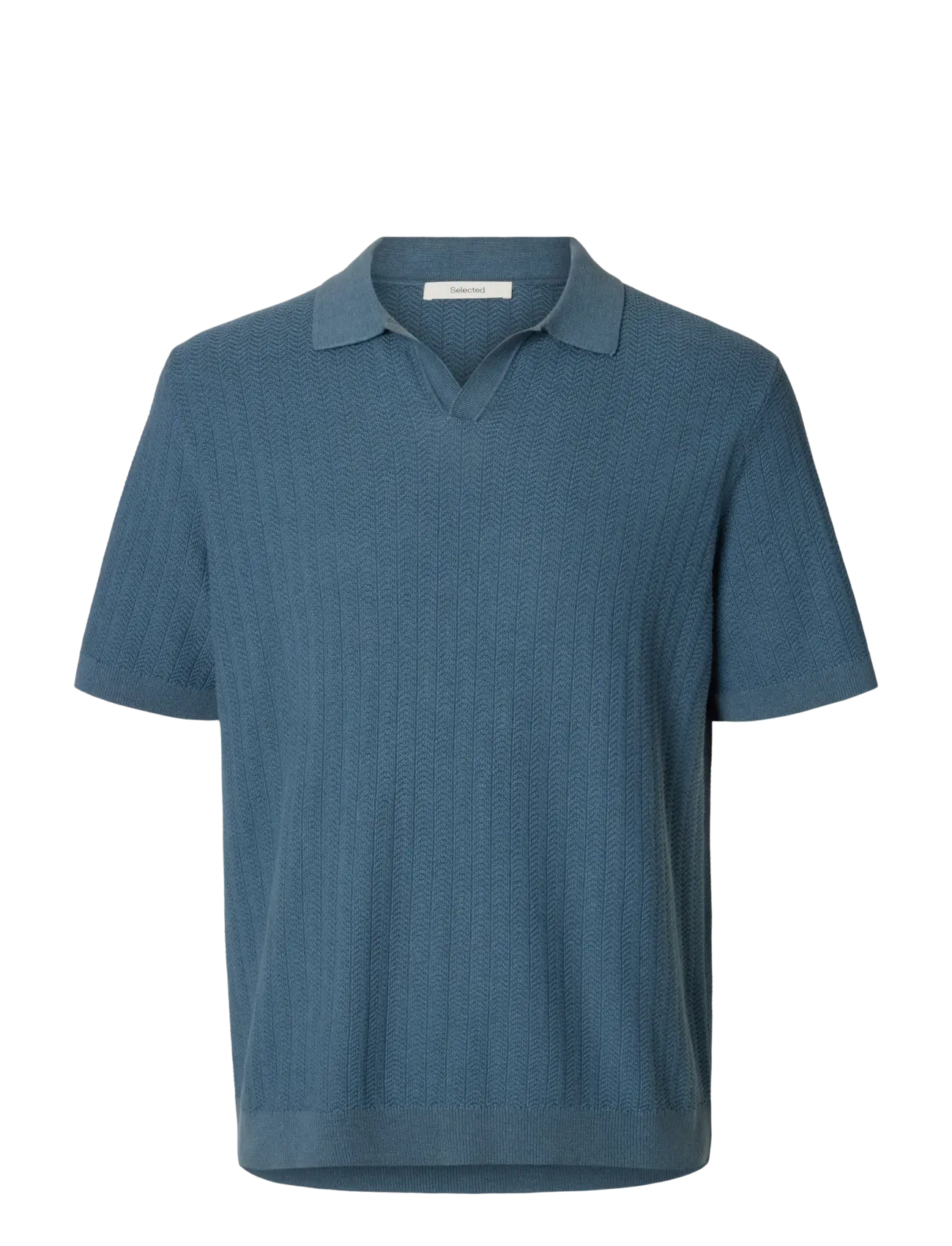Selected SLHMATTIS SS LINEN BLEND STRUC POLO NOOS - Poloer - BLUE MIRAGE / blue