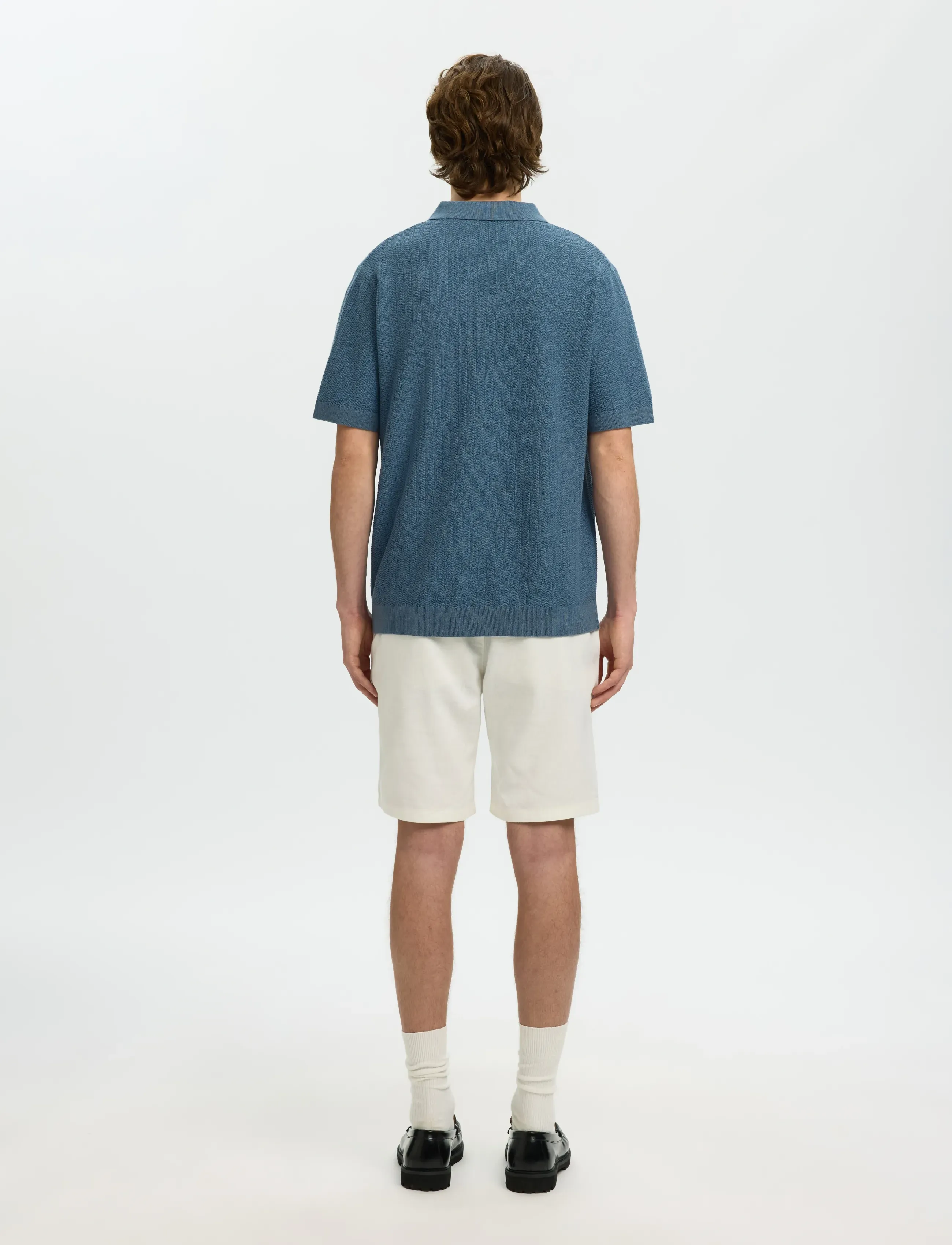 Selected - SLHMATTIS SS LINEN BLEND STRUC POLO NOOS - short-sleeved polos - blue mirage - 2