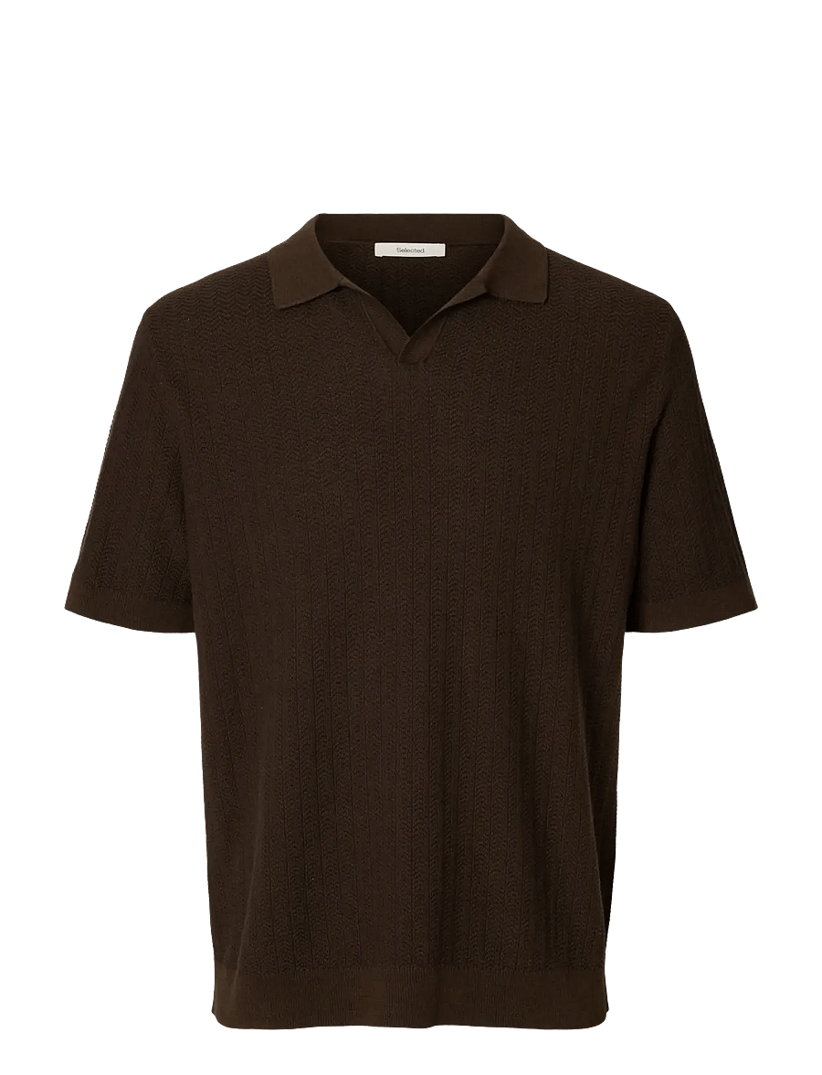Selected - SLHMATTIS SS LINEN BLEND STRUC POLO NOOS - kurzärmelig - delicioso - 1