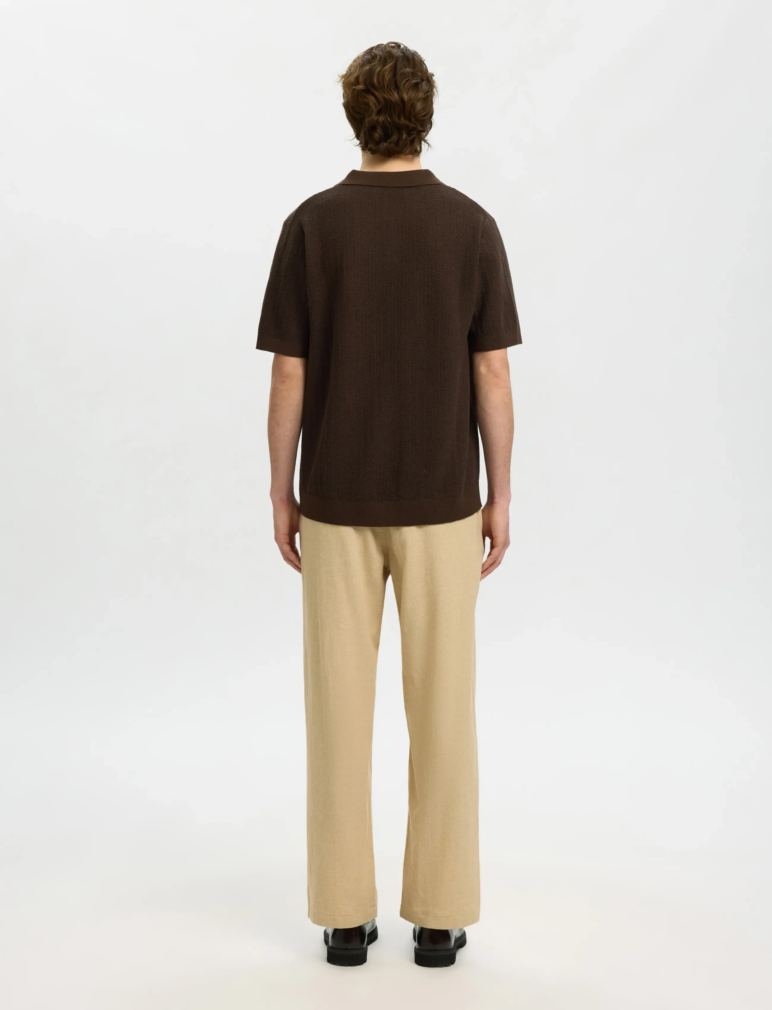 Selected - SLHMATTIS SS LINEN BLEND STRUC POLO NOOS - kortærmede poloer - delicioso - 2
