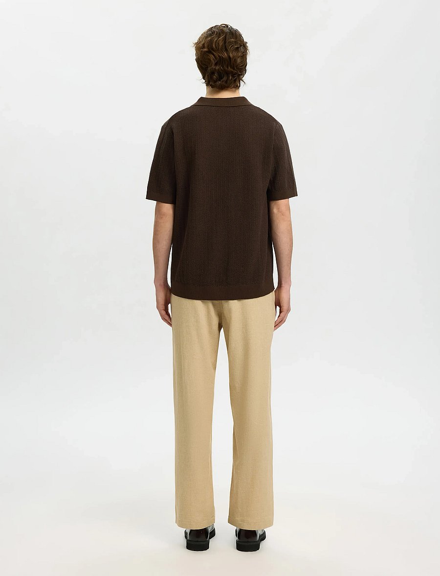 Selected - SLHMATTIS SS LINEN BLEND STRUC POLO NOOS - kurzärmelig - delicioso - 2