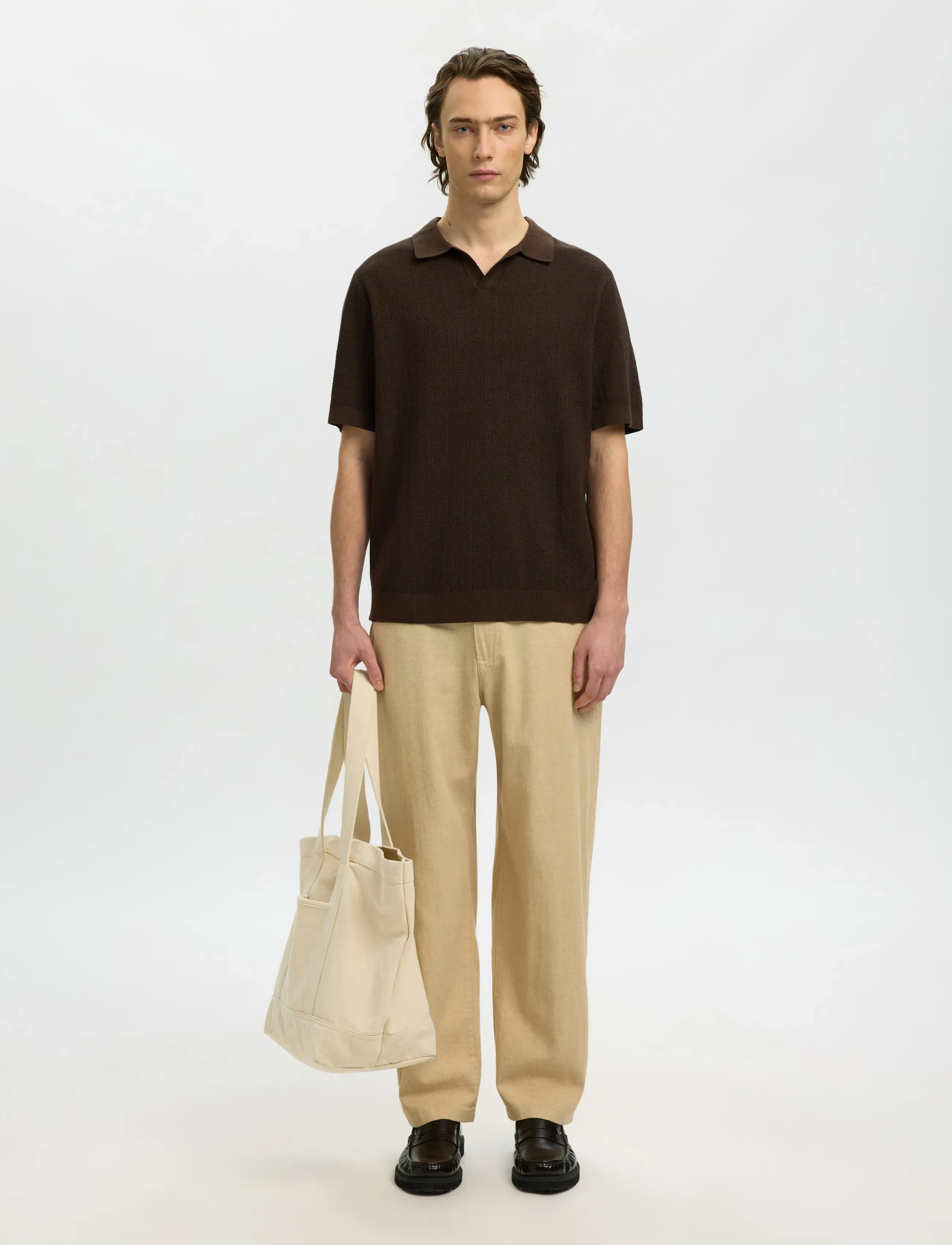 Selected - SLHMATTIS SS LINEN BLEND STRUC POLO NOOS - kortærmede poloer - delicioso - 3