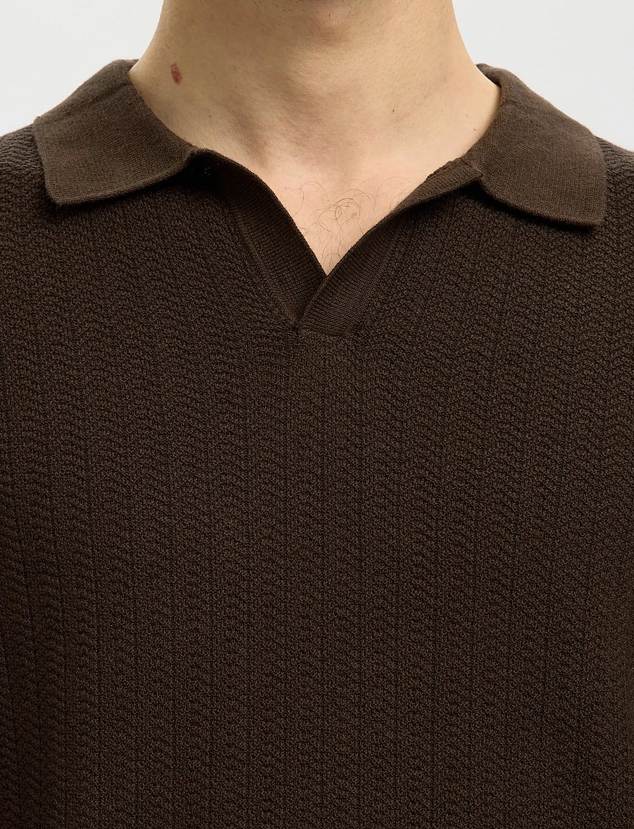 Selected - SLHMATTIS SS LINEN BLEND STRUC POLO NOOS - kurzärmelig - delicioso - 4