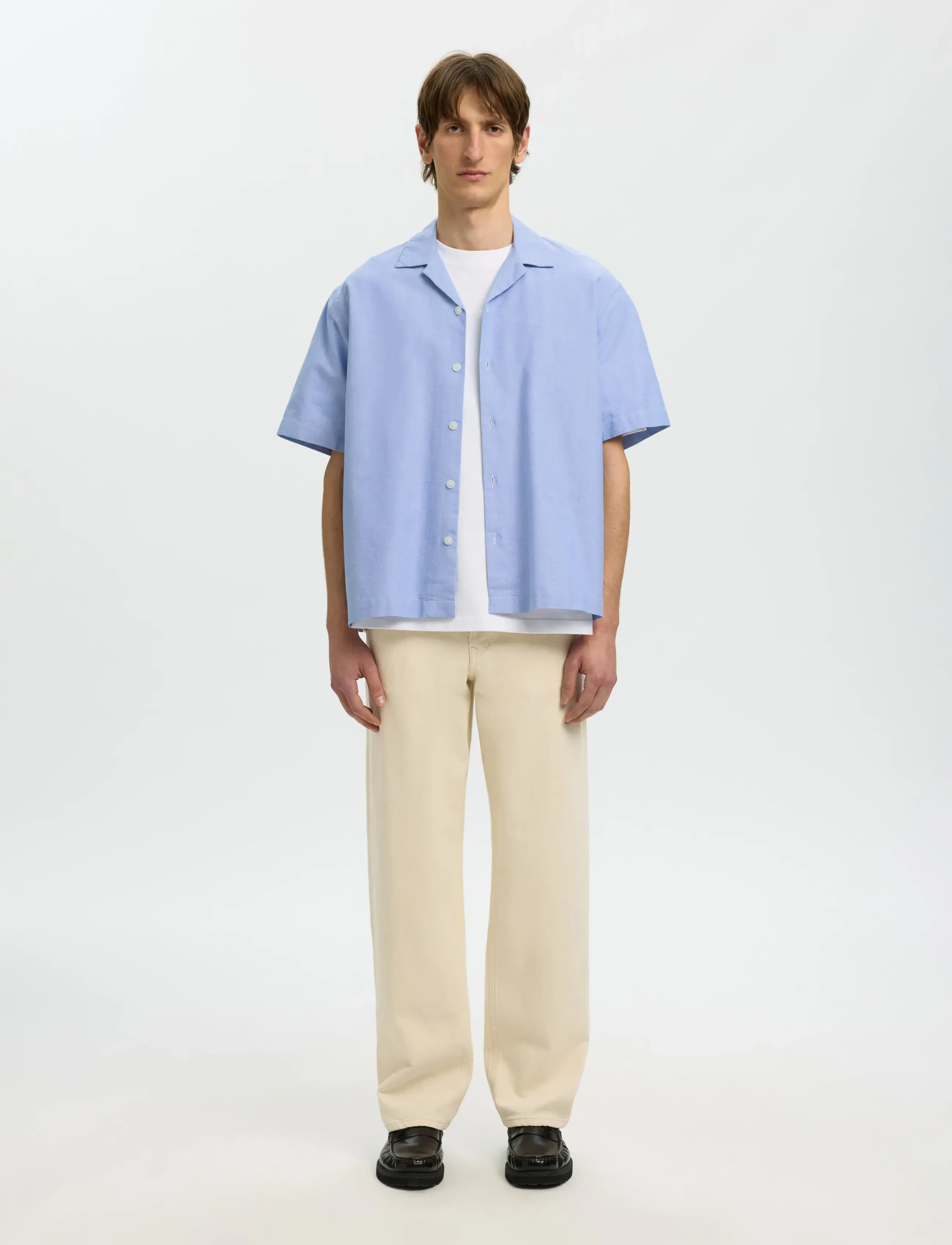 Selected - SLHRLXOXFORD SS SHIRT RESORT - chemises oxford - light blue - 3