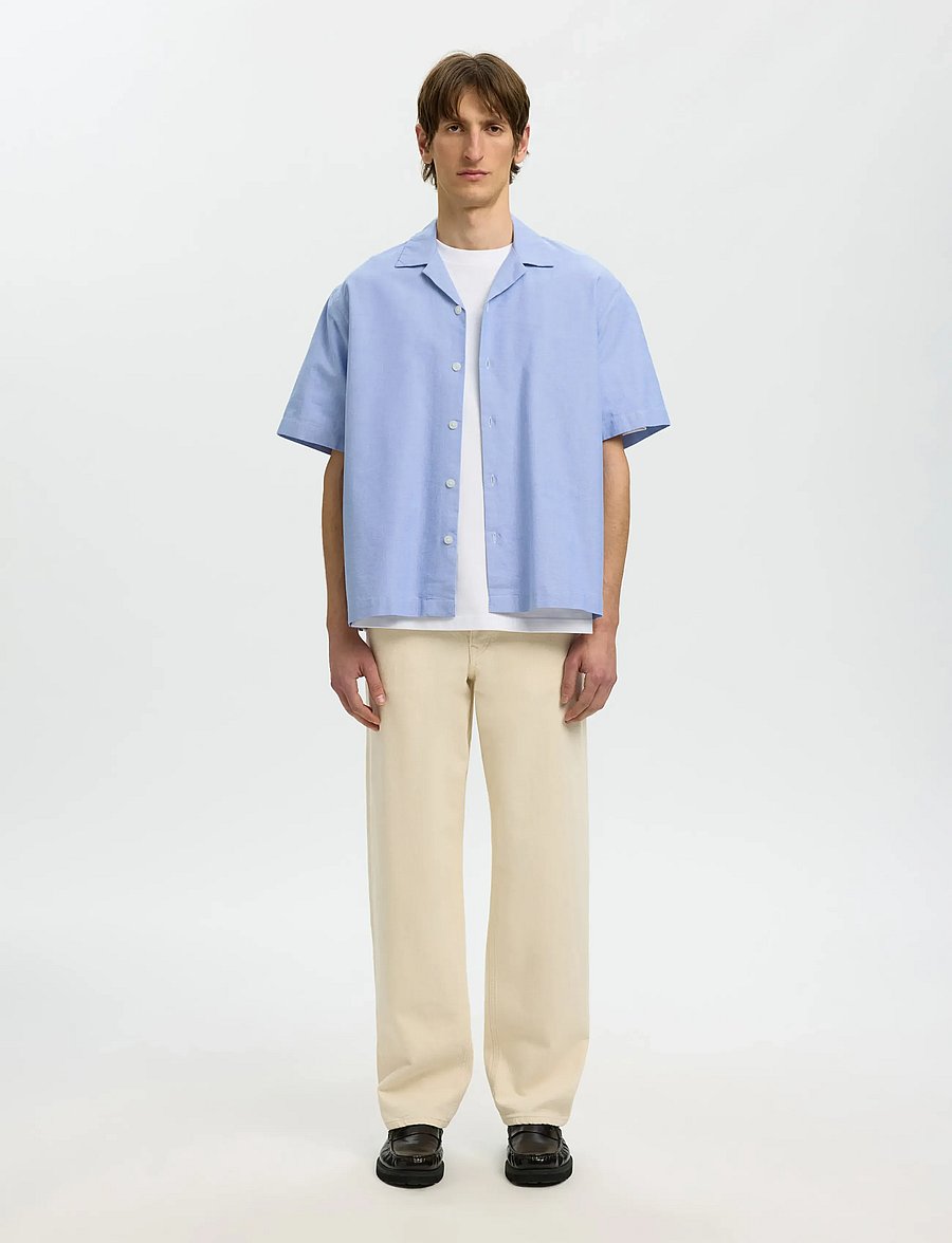 Selected - SLHRLXOXFORD SS SHIRT RESORT - chemises oxford - light blue - 3