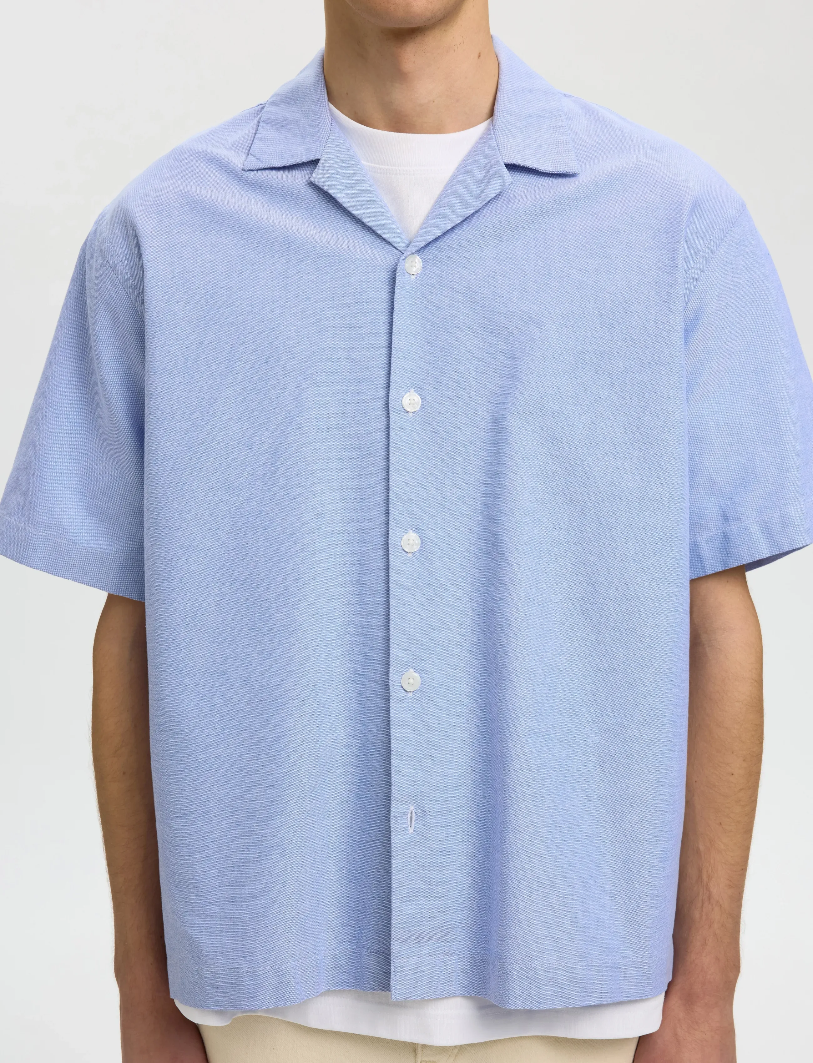 Selected - SLHRLXOXFORD SS SHIRT RESORT - chemises oxford - light blue - 4