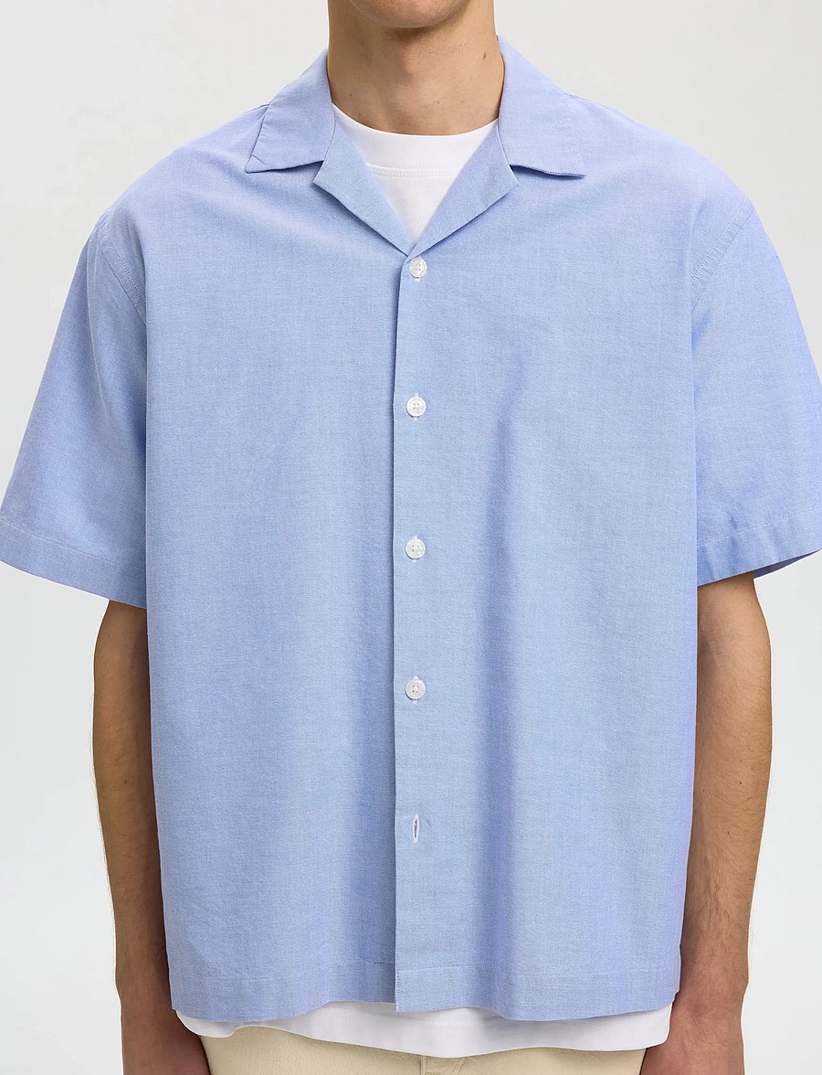 Selected - SLHRLXOXFORD SS SHIRT RESORT - chemises oxford - light blue - 4