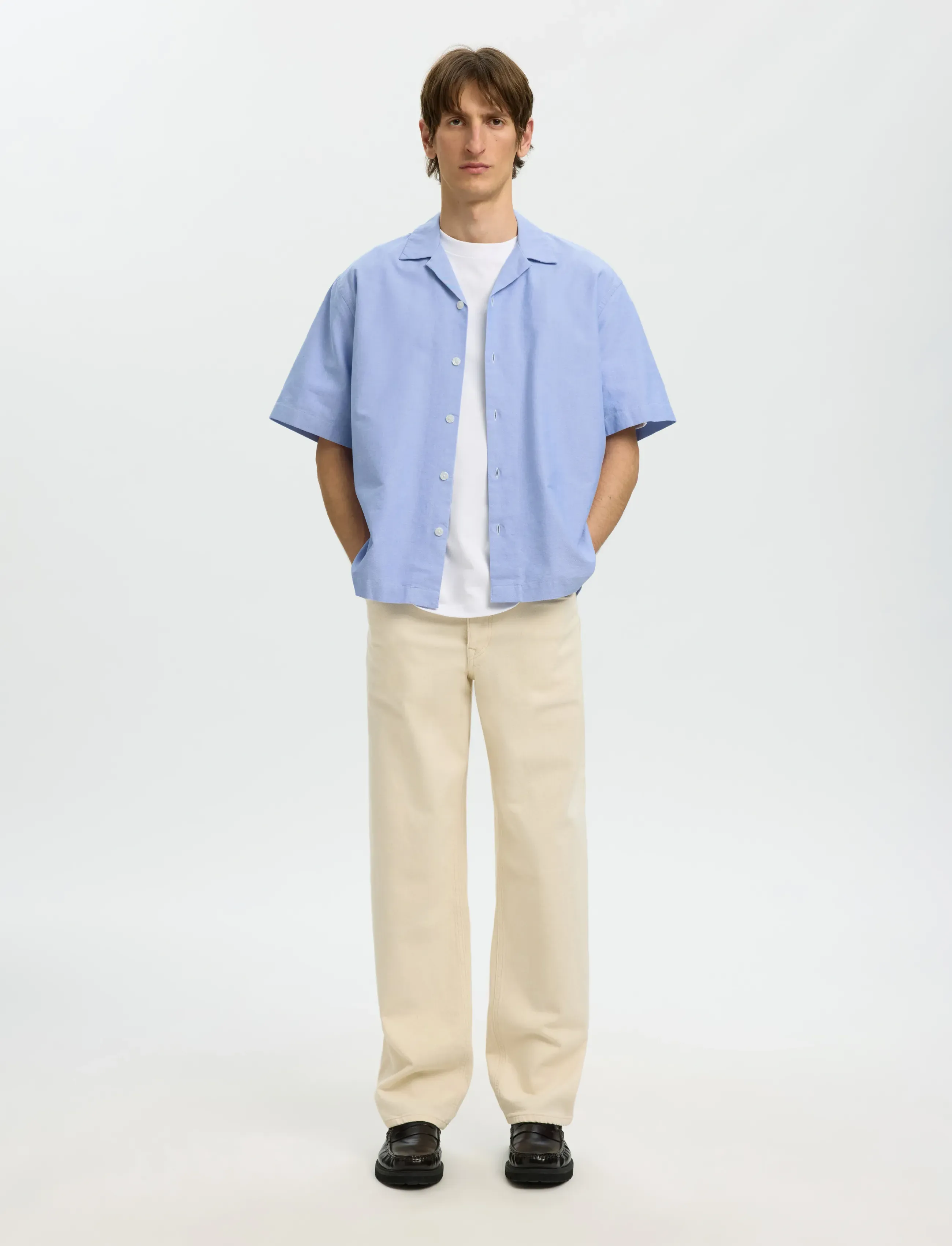 Selected - SLHRLXOXFORD SS SHIRT RESORT - chemises oxford - light blue - 5
