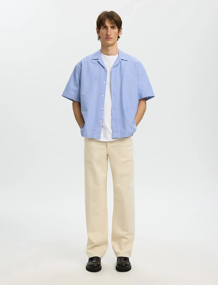 Selected - SLHRLXOXFORD SS SHIRT RESORT - chemises oxford - light blue - 5