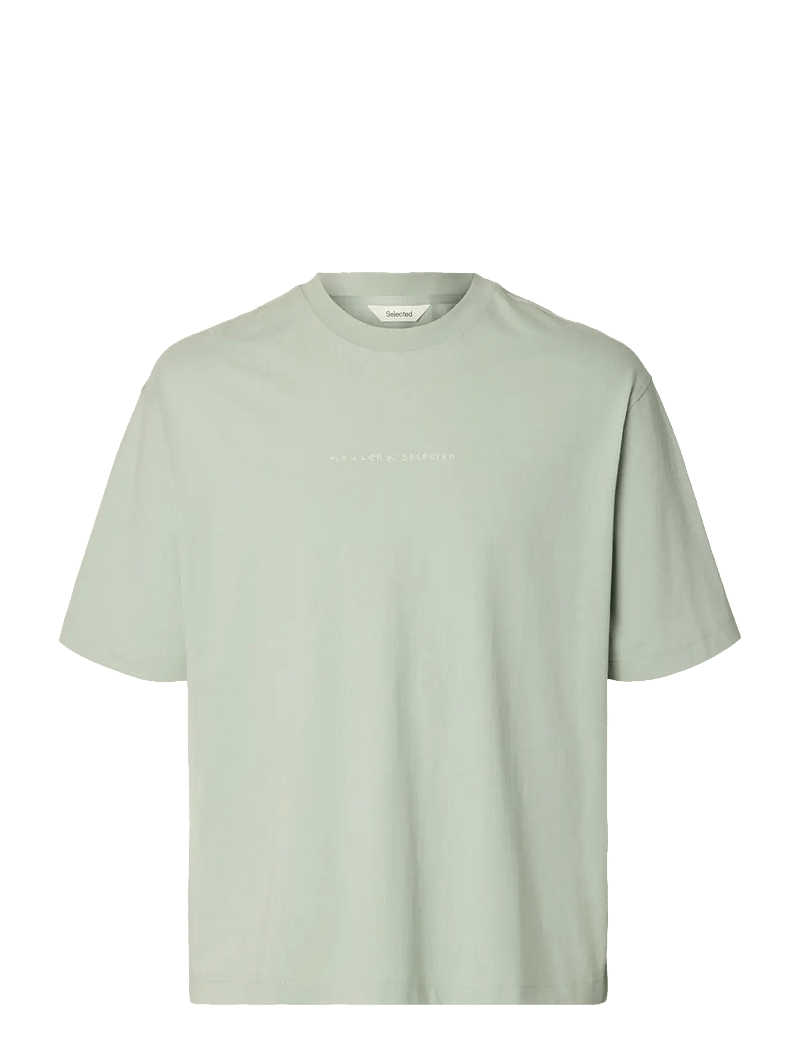 Selected - SLHRELAXNORMAN LICENSE SS TEE - kortærmede t-shirts - aqua gray - 1