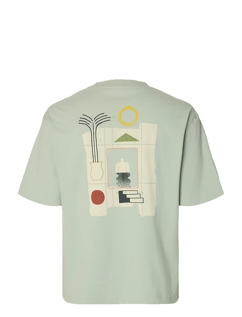 Selected - SLHRELAXNORMAN LICENSE SS TEE - kortærmede t-shirts - aqua gray - 2