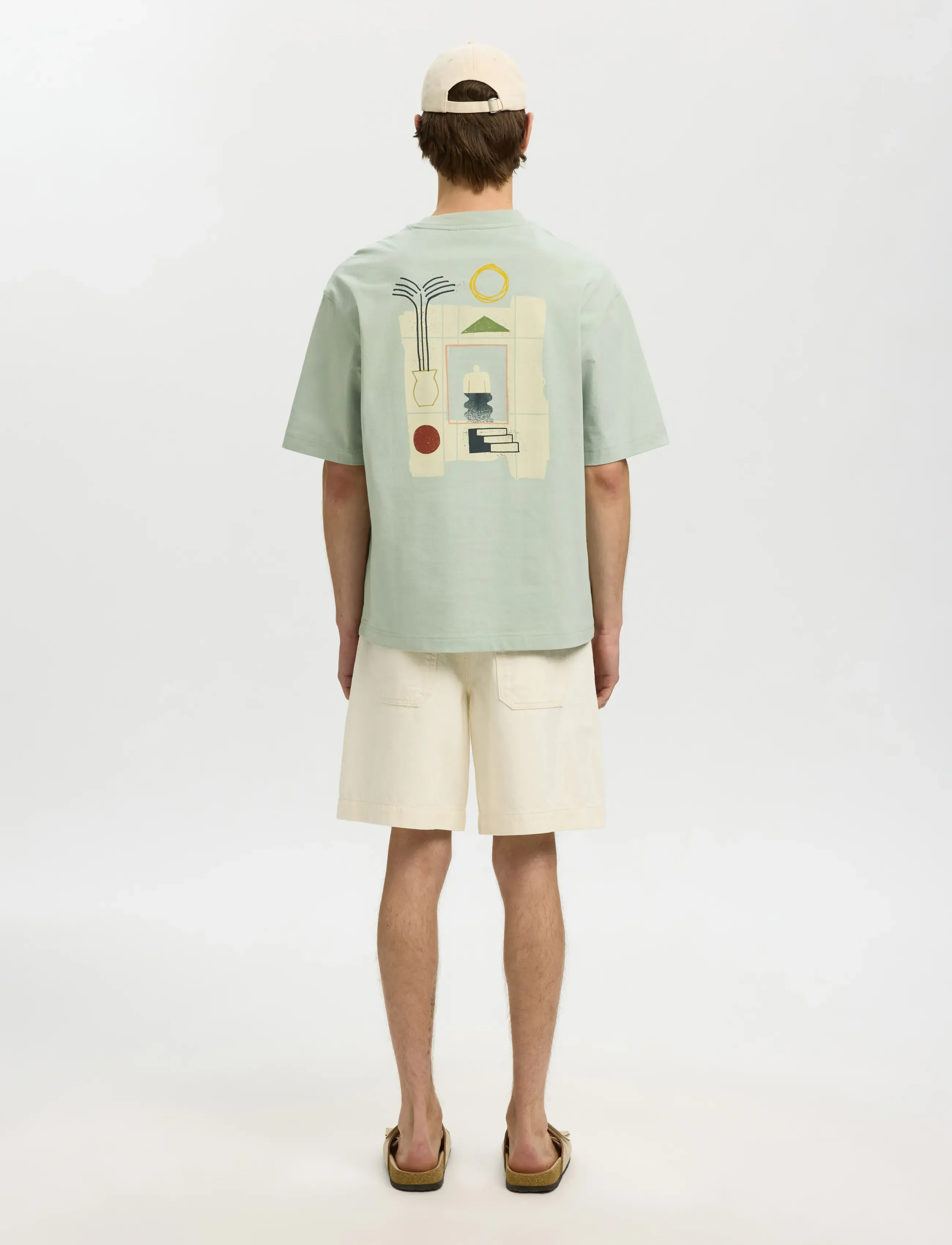 Selected - SLHRELAXNORMAN LICENSE SS TEE - kortærmede t-shirts - aqua gray - 3