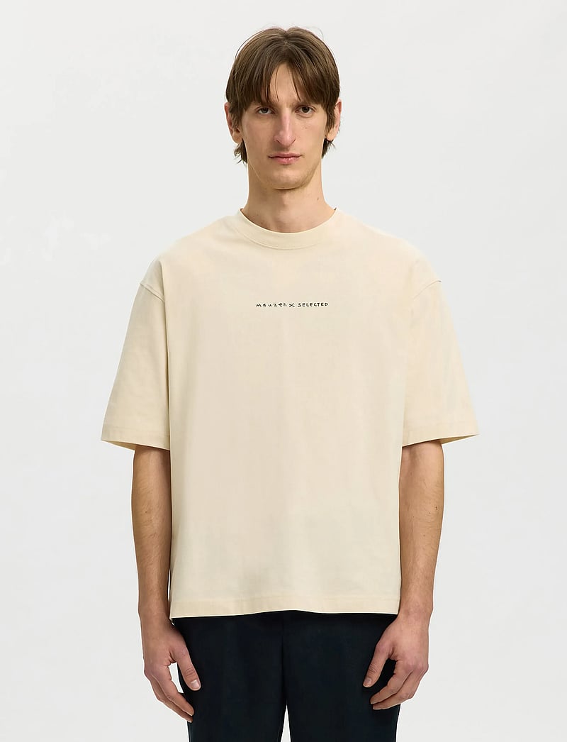 Selected - SLHRELAXNORMAN LICENSE SS TEE - kortærmede t-shirts - birch - 0