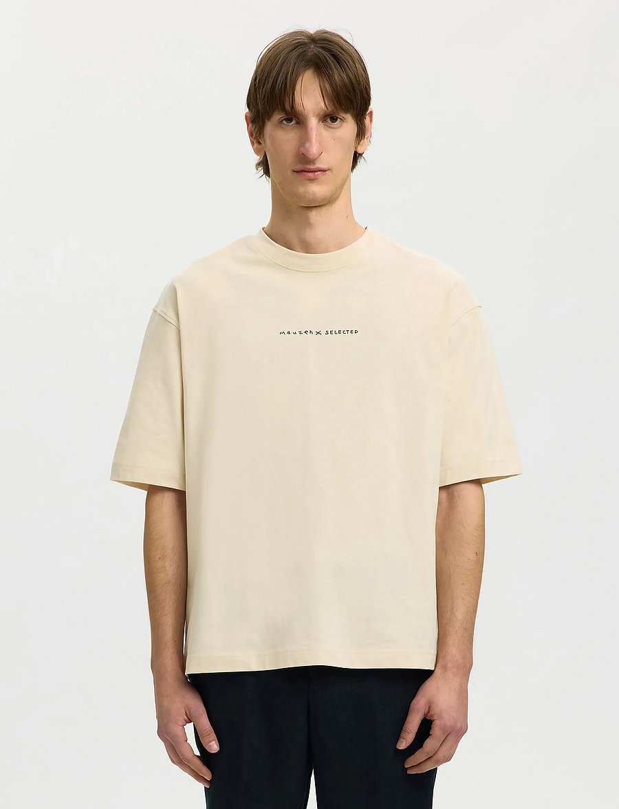 Selected - SLHRELAXNORMAN LICENSE SS TEE - kurzärmelig - birch - 0