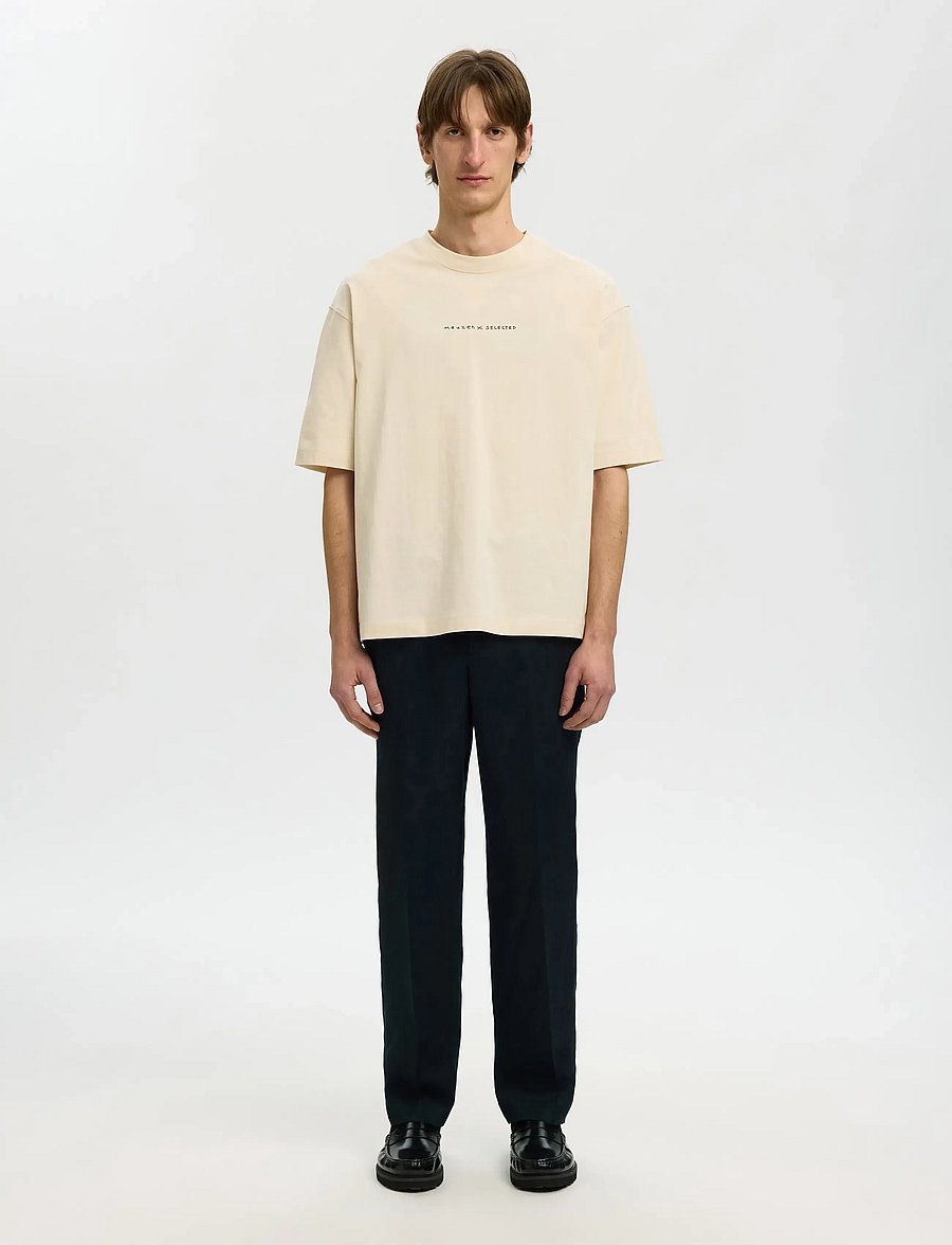 Selected - SLHRELAXNORMAN LICENSE SS TEE - kurzärmelig - birch - 4