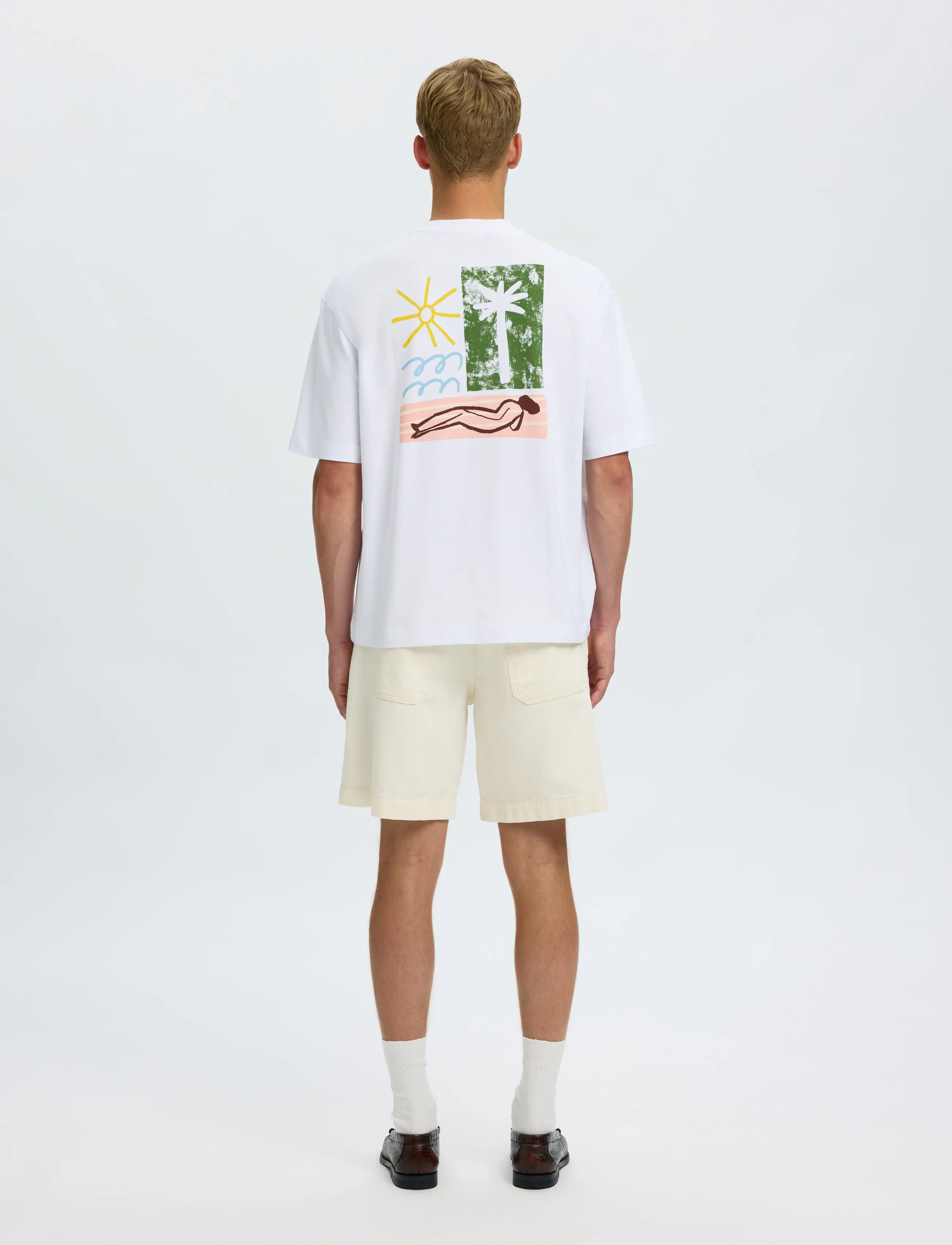 Selected - SLHRELAXNORMAN LICENSE SS TEE - short-sleeved t-shirts - bright white - 3