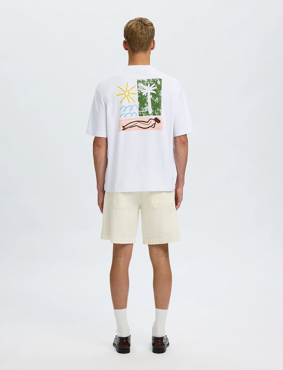 Selected - SLHRELAXNORMAN LICENSE SS TEE - kortærmede t-shirts - bright white - 3