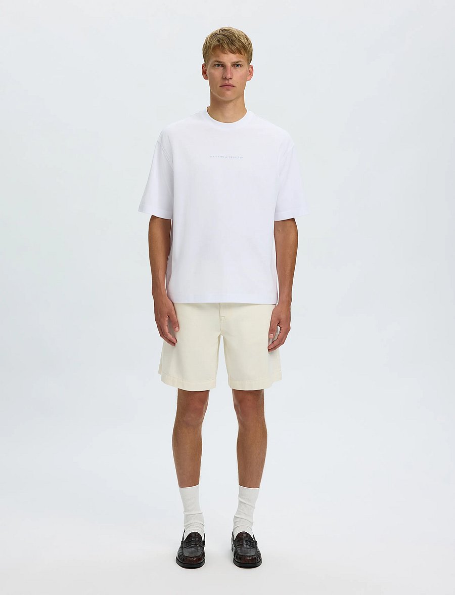 Selected - SLHRELAXNORMAN LICENSE SS TEE - kortærmede t-shirts - bright white - 4