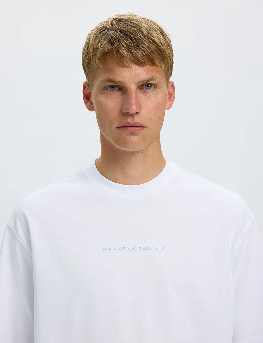 Selected - SLHRELAXNORMAN LICENSE SS TEE - kortærmede t-shirts - bright white - 5