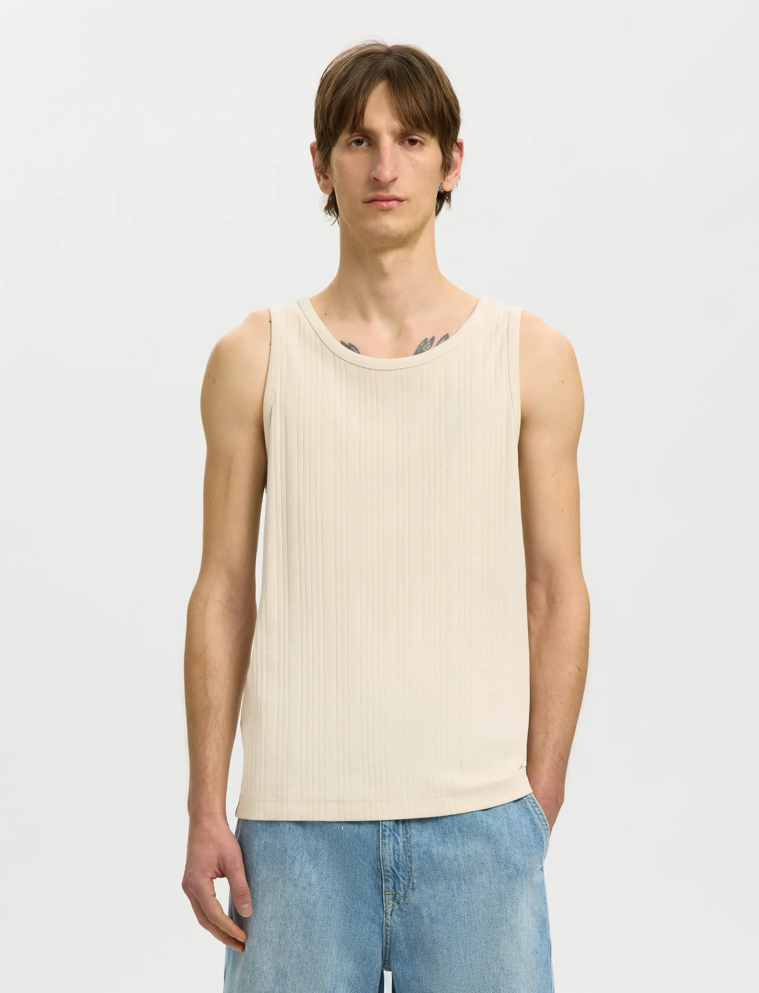 Selected SLHANDRE TANK TOP - Tøj - BIRCH / cream