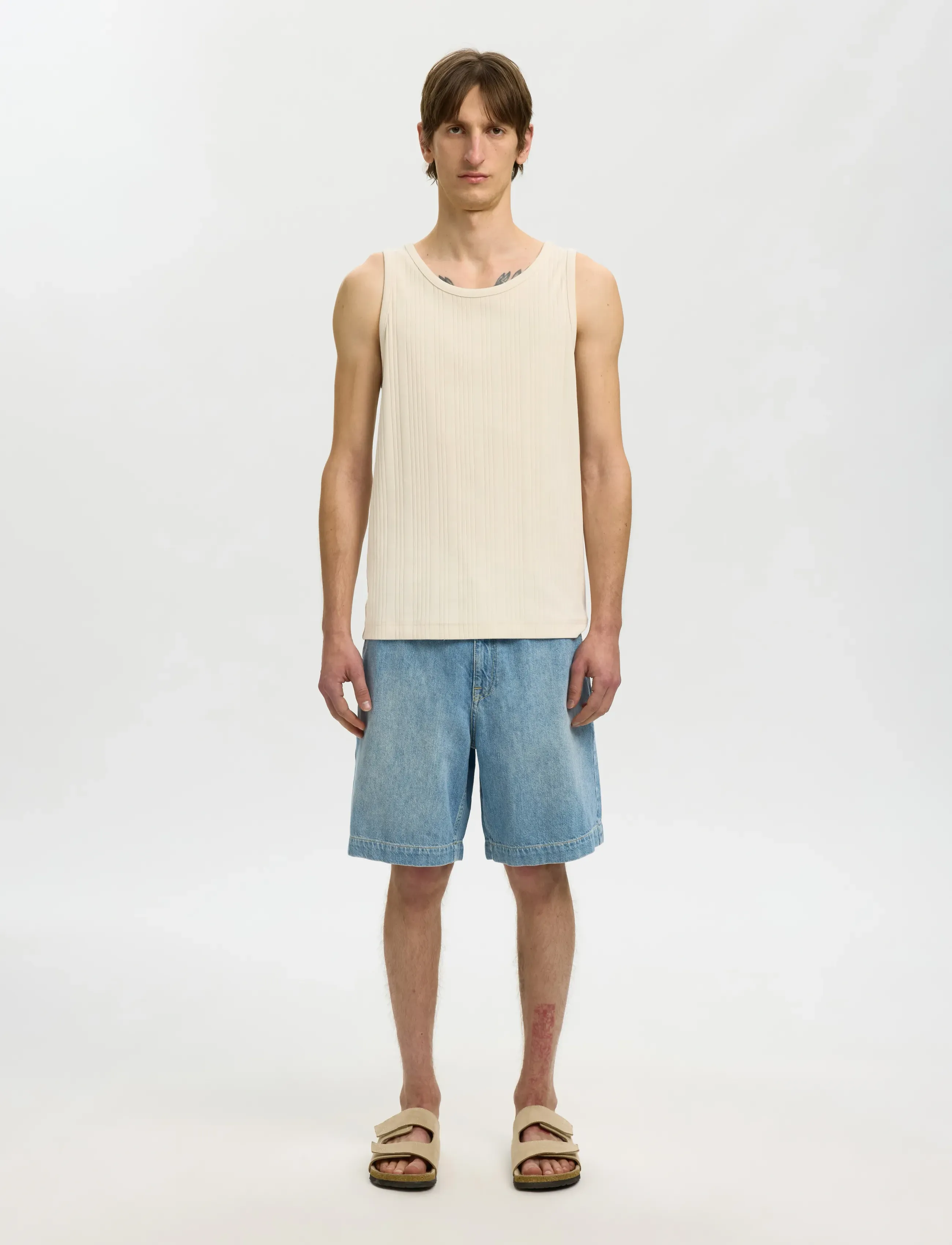 Selected - SLHANDRE TANK TOP - sleeveless shirts - birch - 3